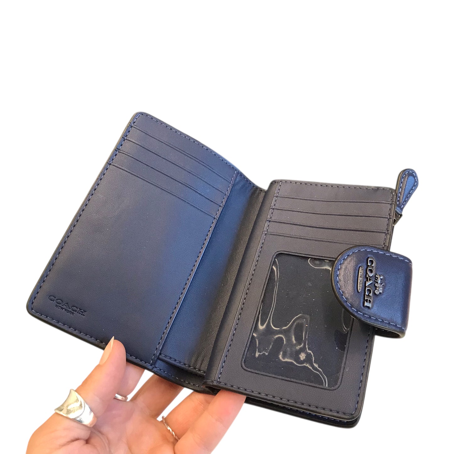 Wallet Designer By Coach In Blue, Size:Small