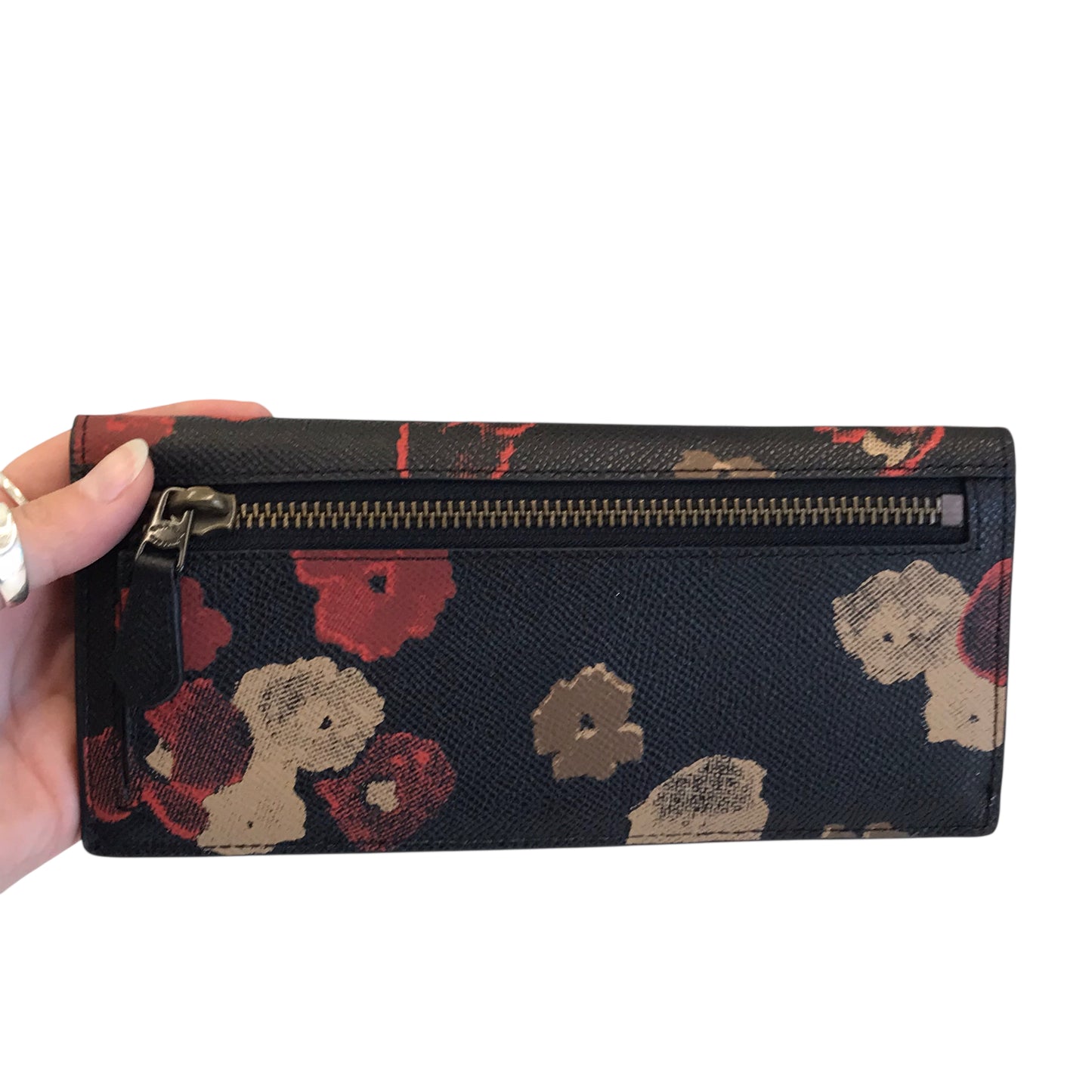 Wallet Designer By Coach In Floral Print, Size:Small