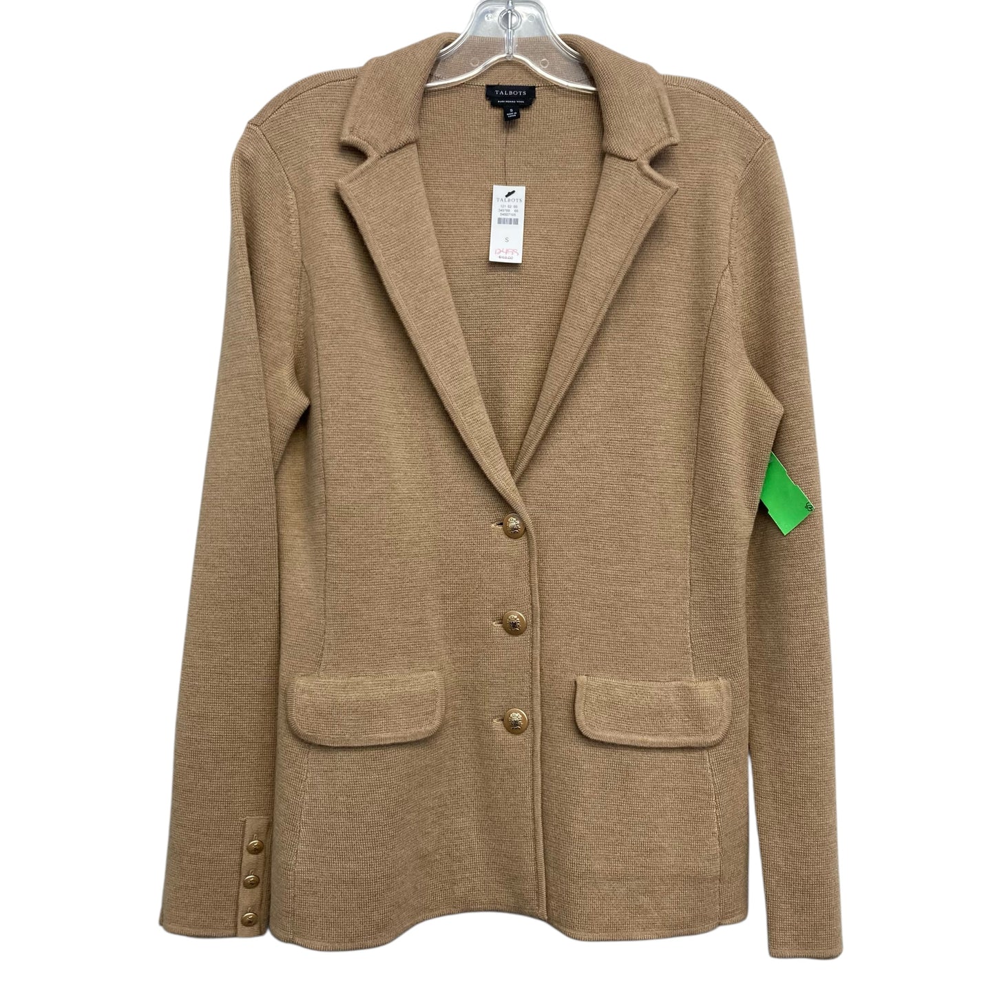 Sweater Cardigan By Talbots In Tan, Size:S
