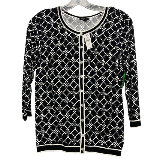 Sweater Cardigan By Talbots In Black & White, Size:Sp