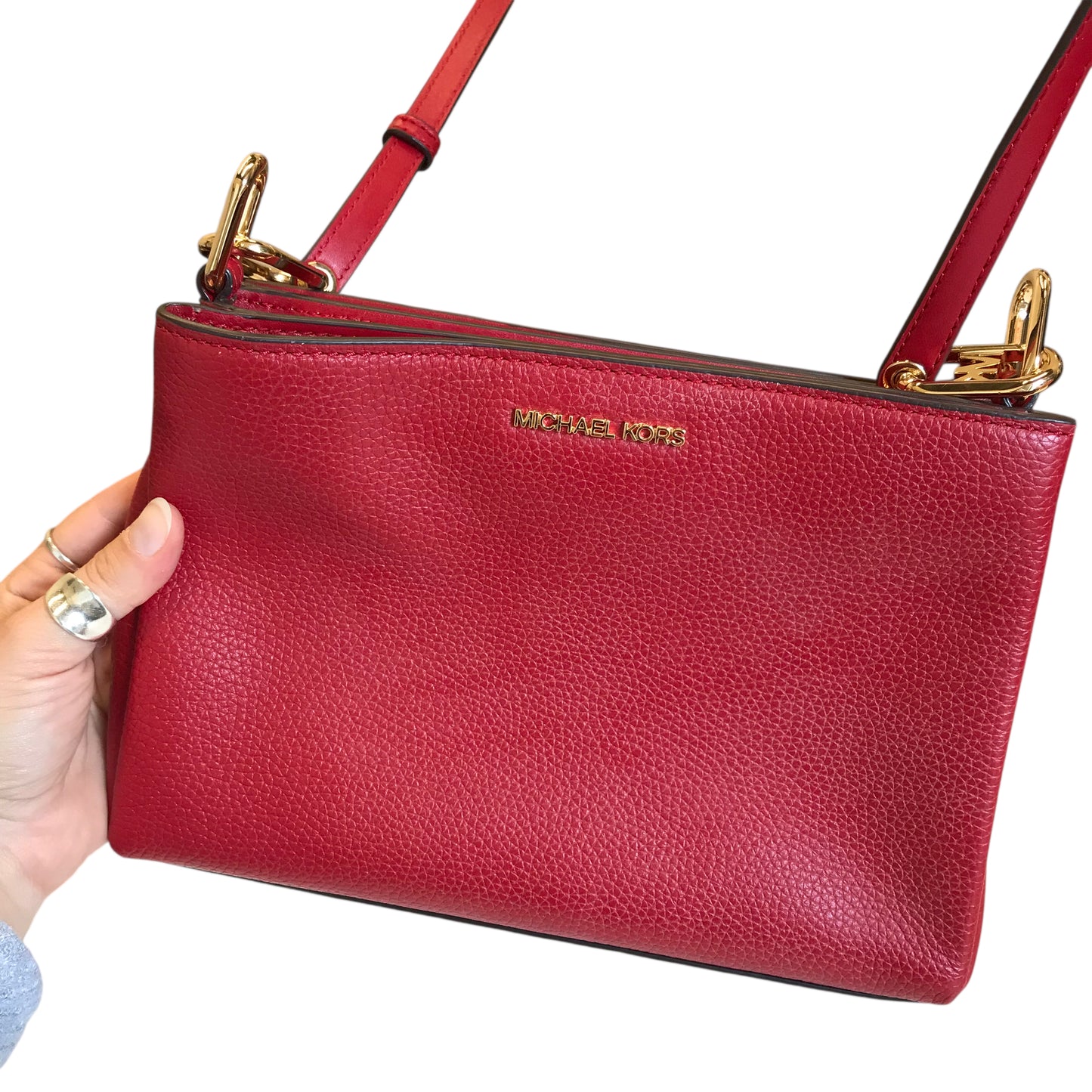 Crossbody Designer By Michael Kors In Red, Size:Small