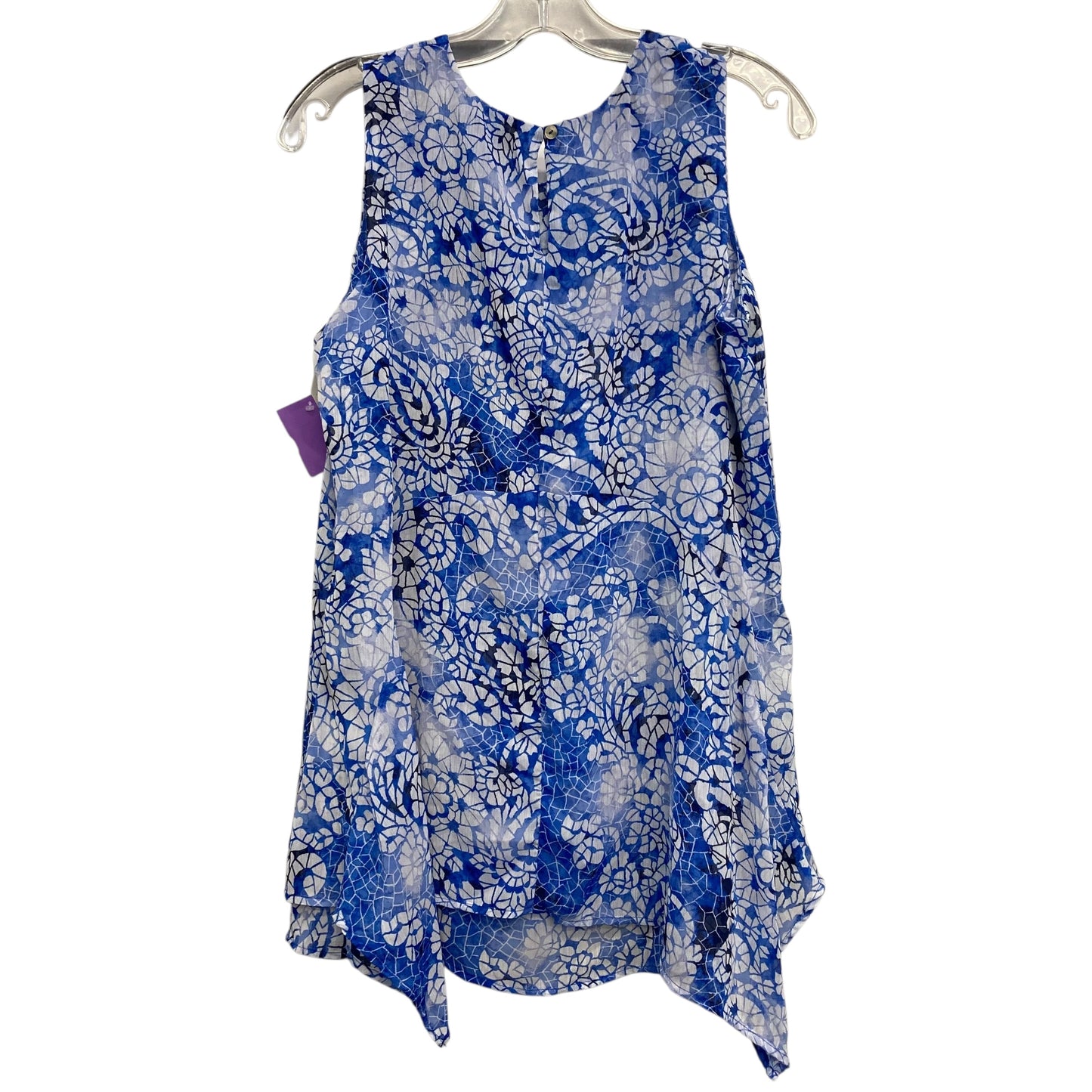 Top Sleeveless By Fever In Blue & White, Size:S