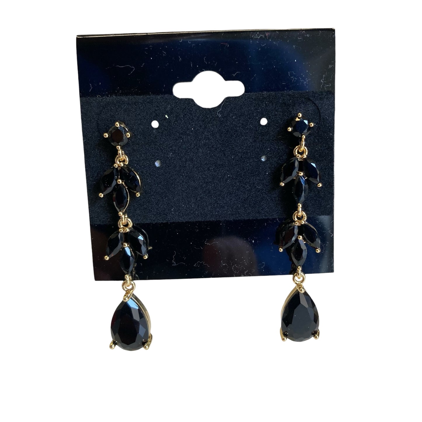 Earrings Dangle/Drop In Black & Gold