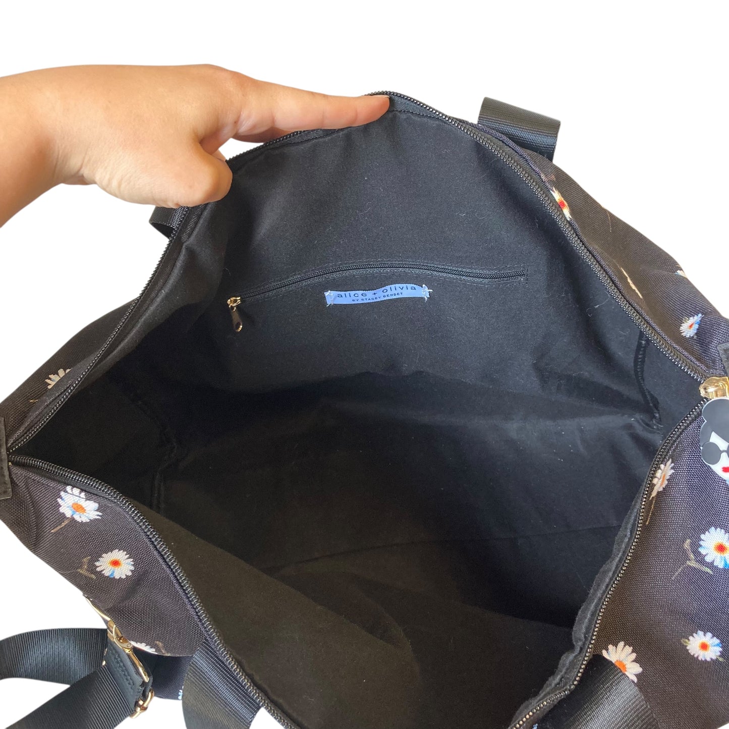 Duffle And Weekender Designer By Alice + Olivia In Black & White, Size:Medium