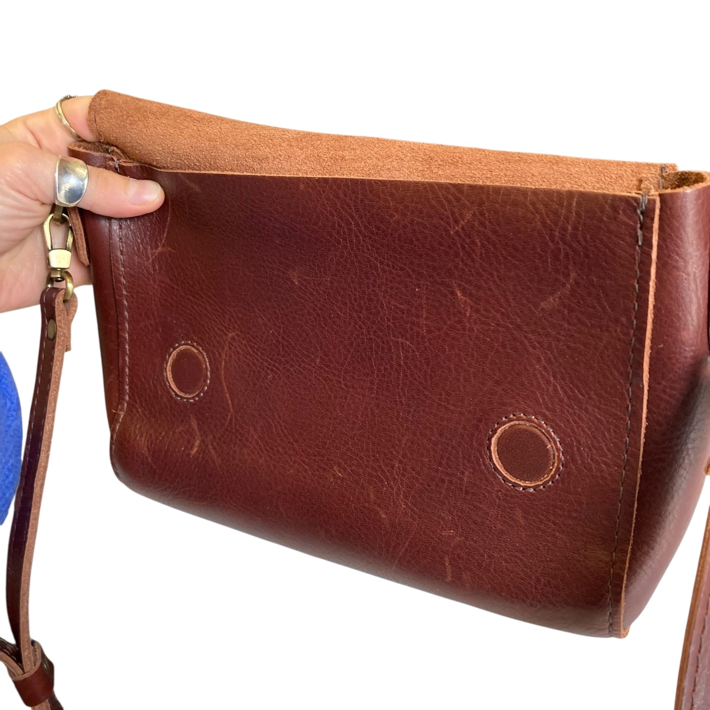 Crossbody Leather By Portland Leather In Brown, Size:Small