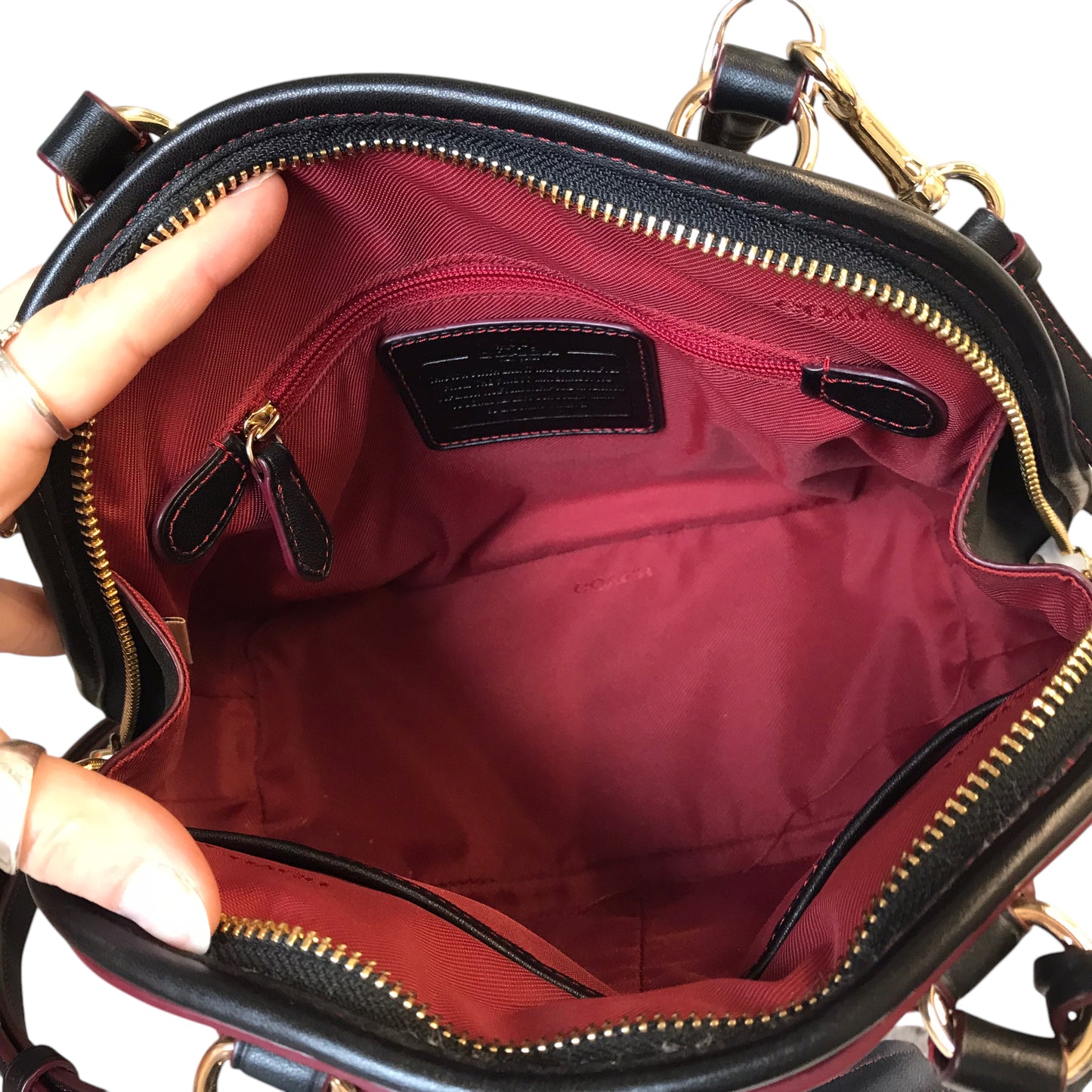 Handbag Designer By Coach In Brown, Size:Medium