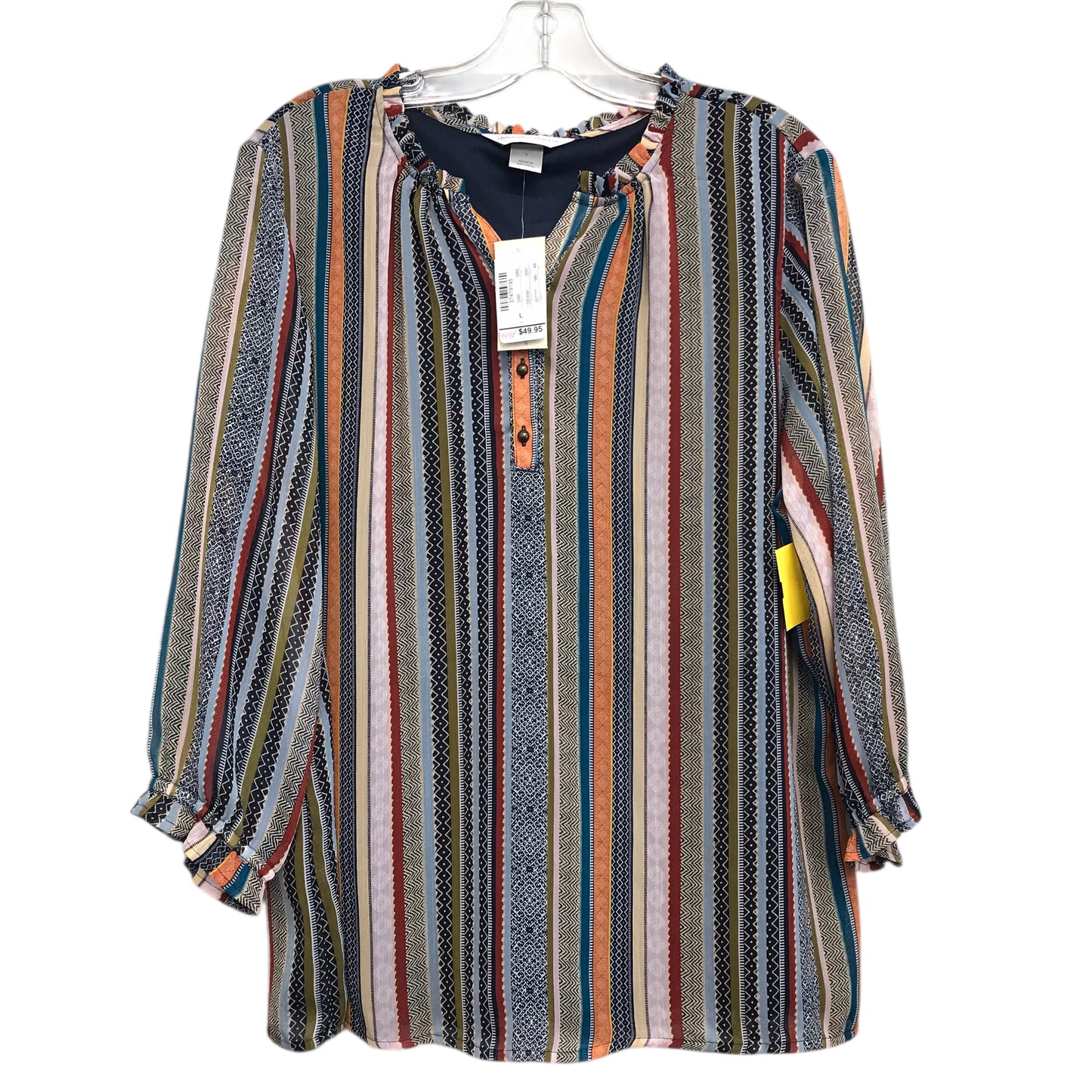 Top 3/4 Sleeve By Christopher And Banks In Multi, Size:L