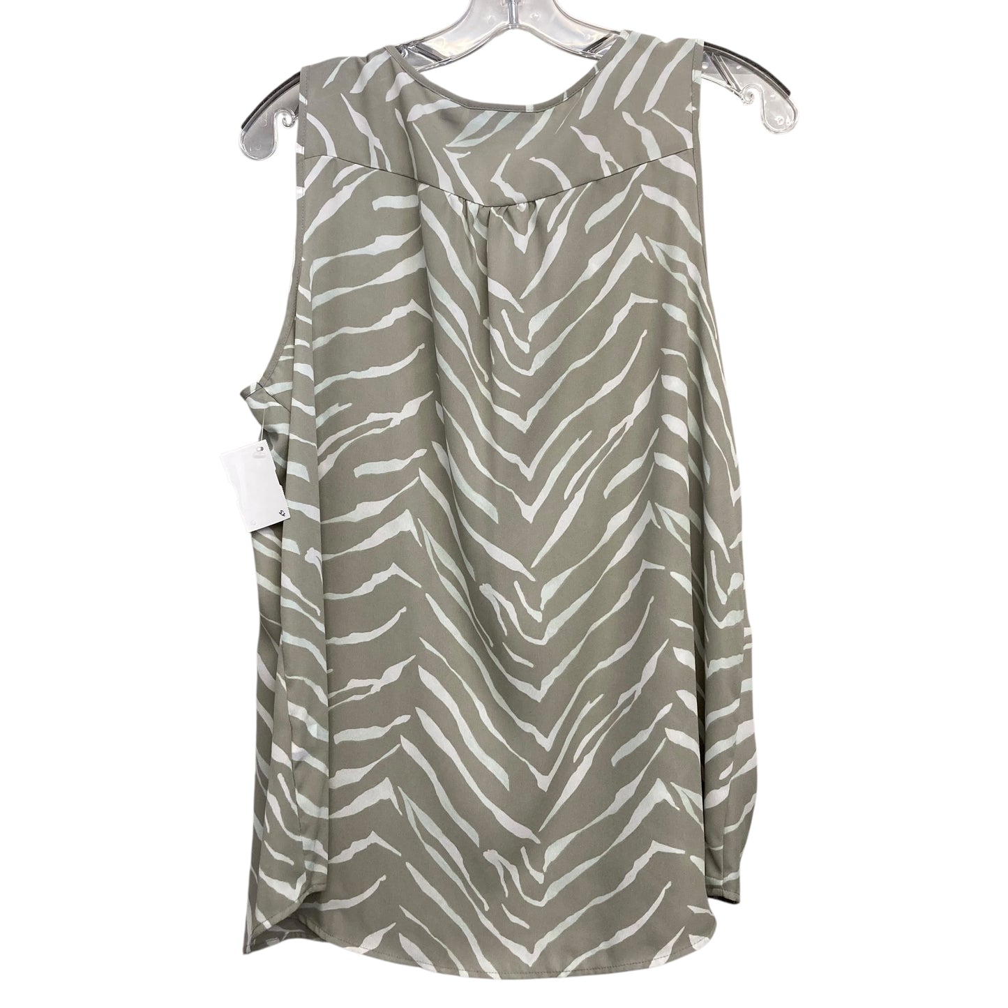 Top Sleeveless By Apt 9 In Green & White, Size:L