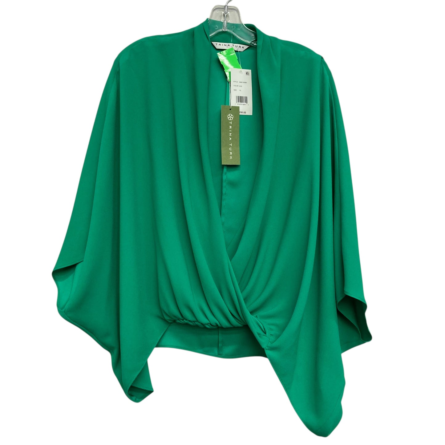 Top 3/4 Sleeve By Trina Turk In Green, Size:Xl