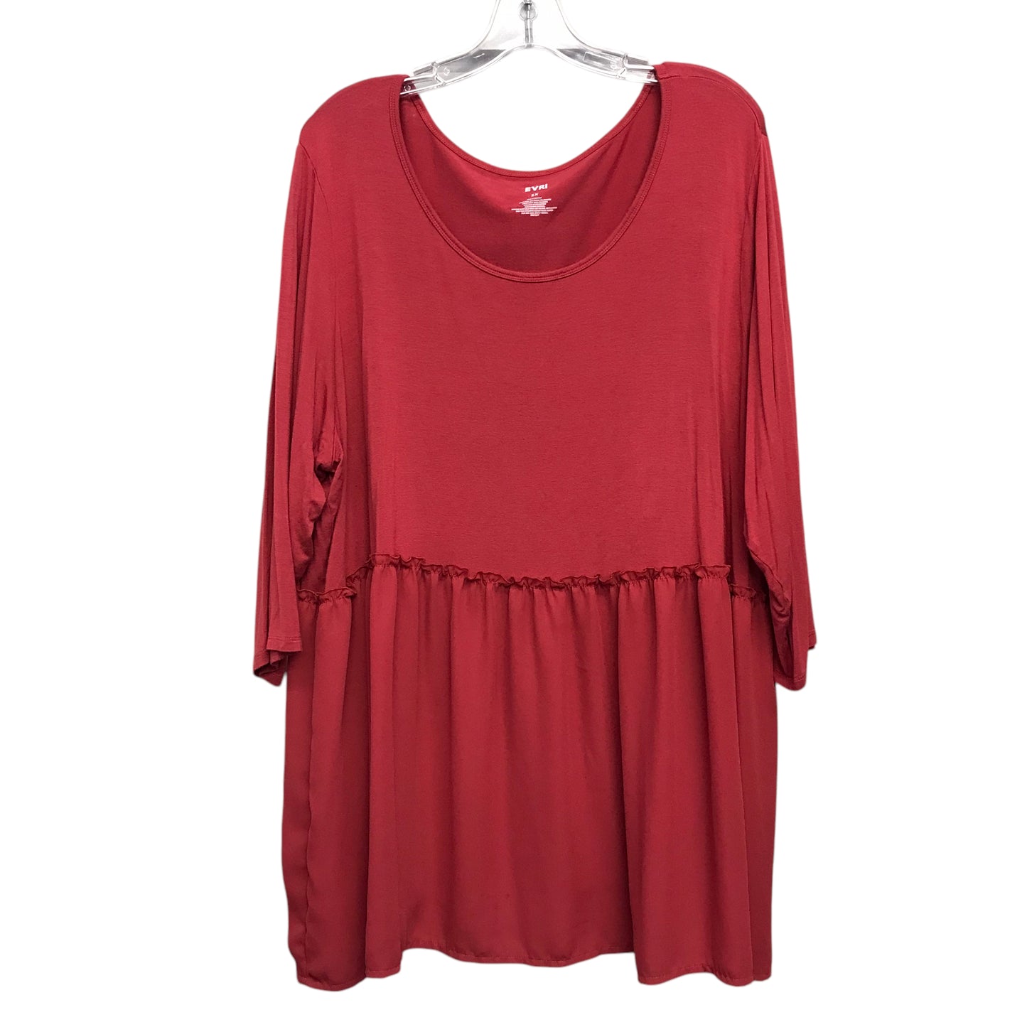 Top Ls Basic By Evri In Red, Size:3X