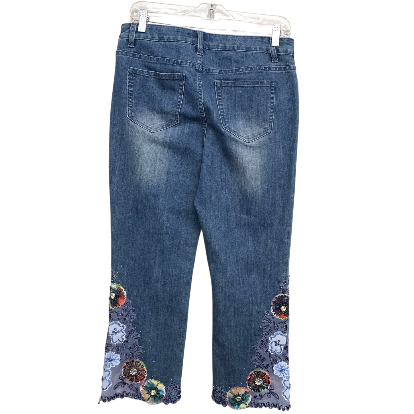 Jeans Cropped By Via Ritina In Blue Denim, Size:8