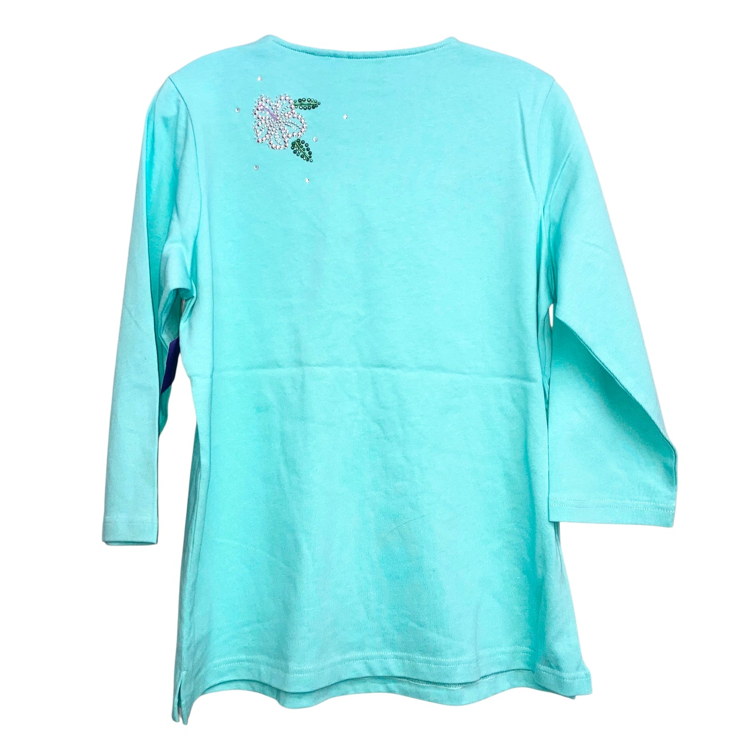 Top 3/4 Sleeve By Quaker Factory In Aqua, Size:M