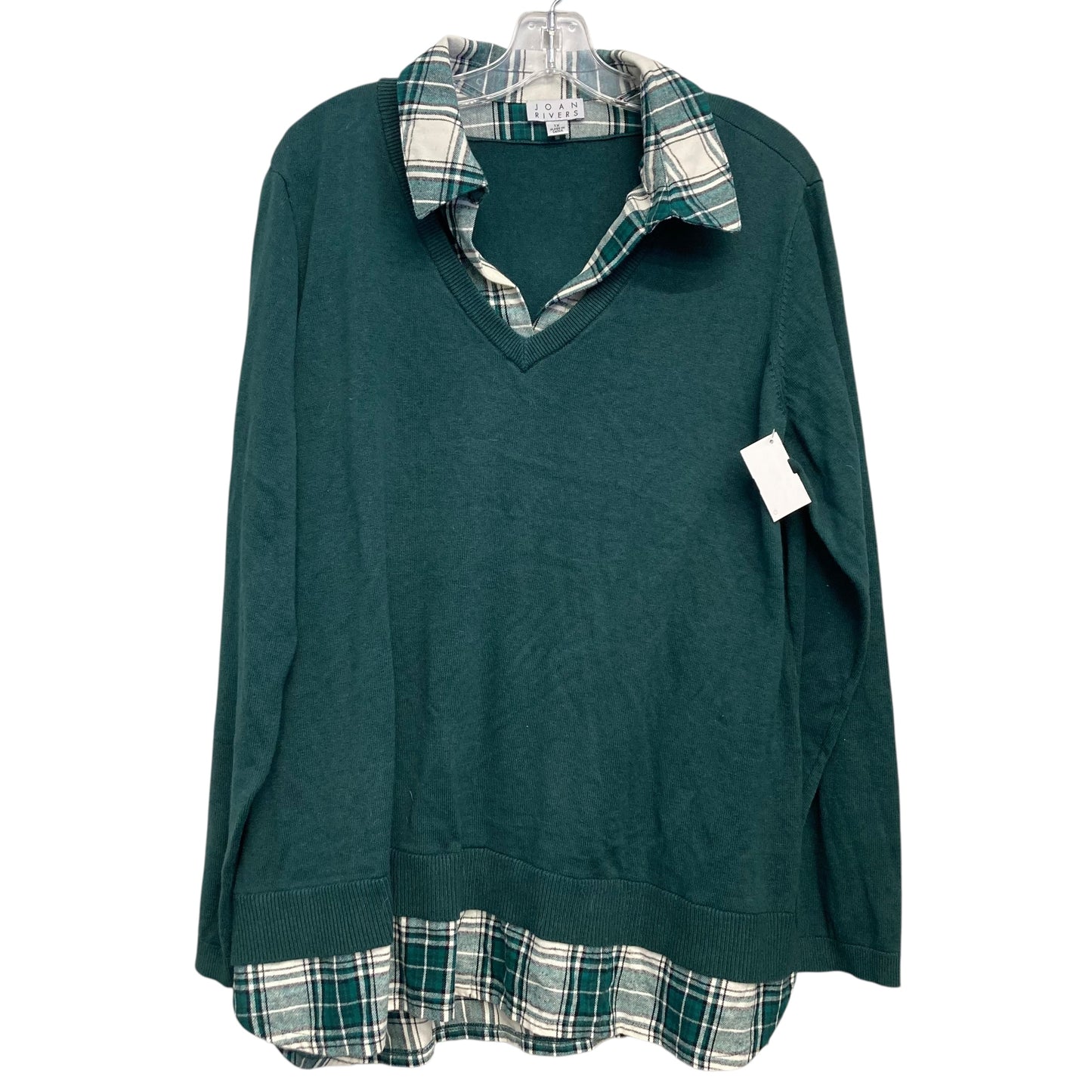 Top Ls By Joan Rivers In Green, Size:1X