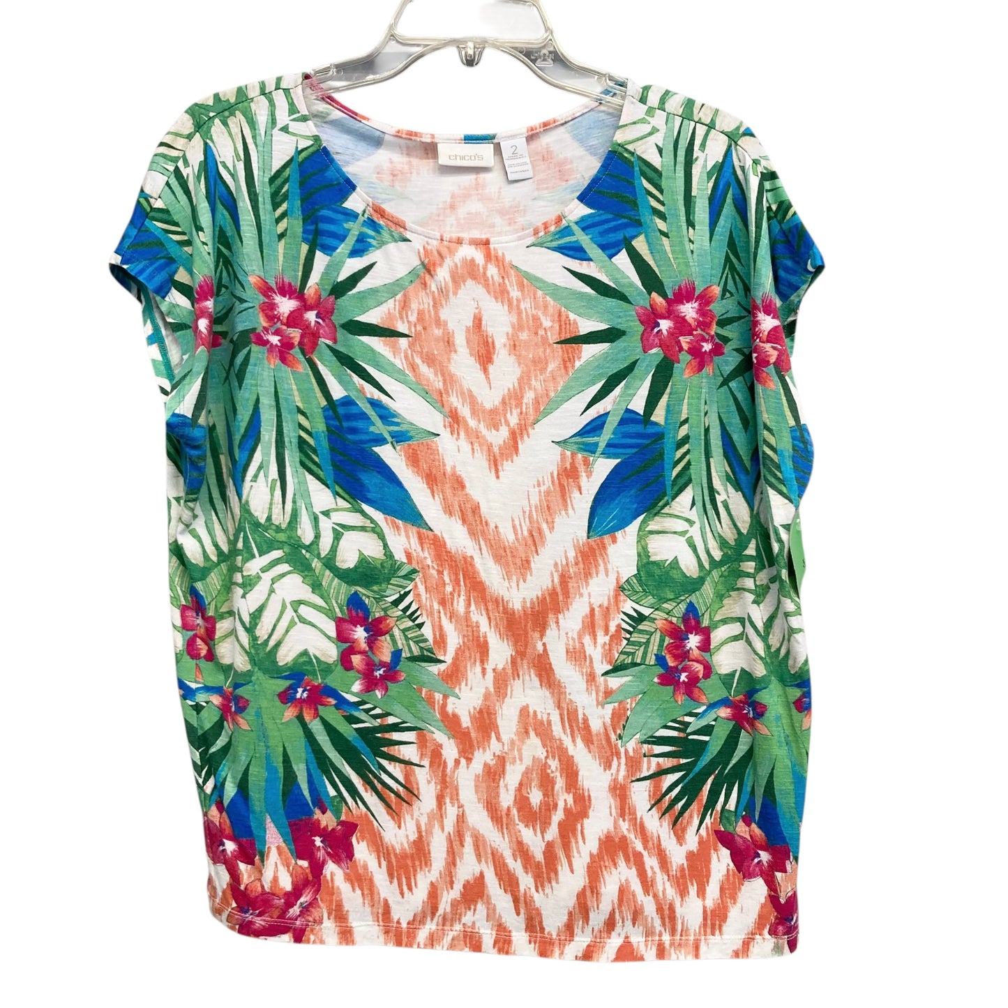 Top Ss By Chicos In Tropical Print, Size:L