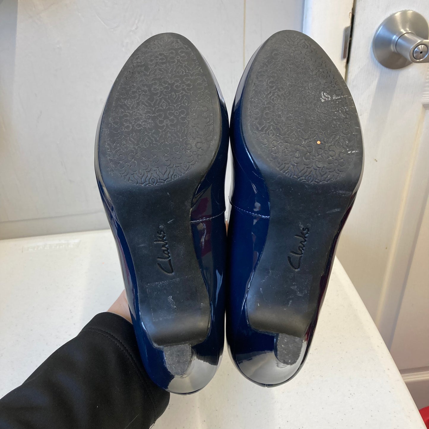 Shoes Heels Stiletto By Clarks In Navy, Size:8