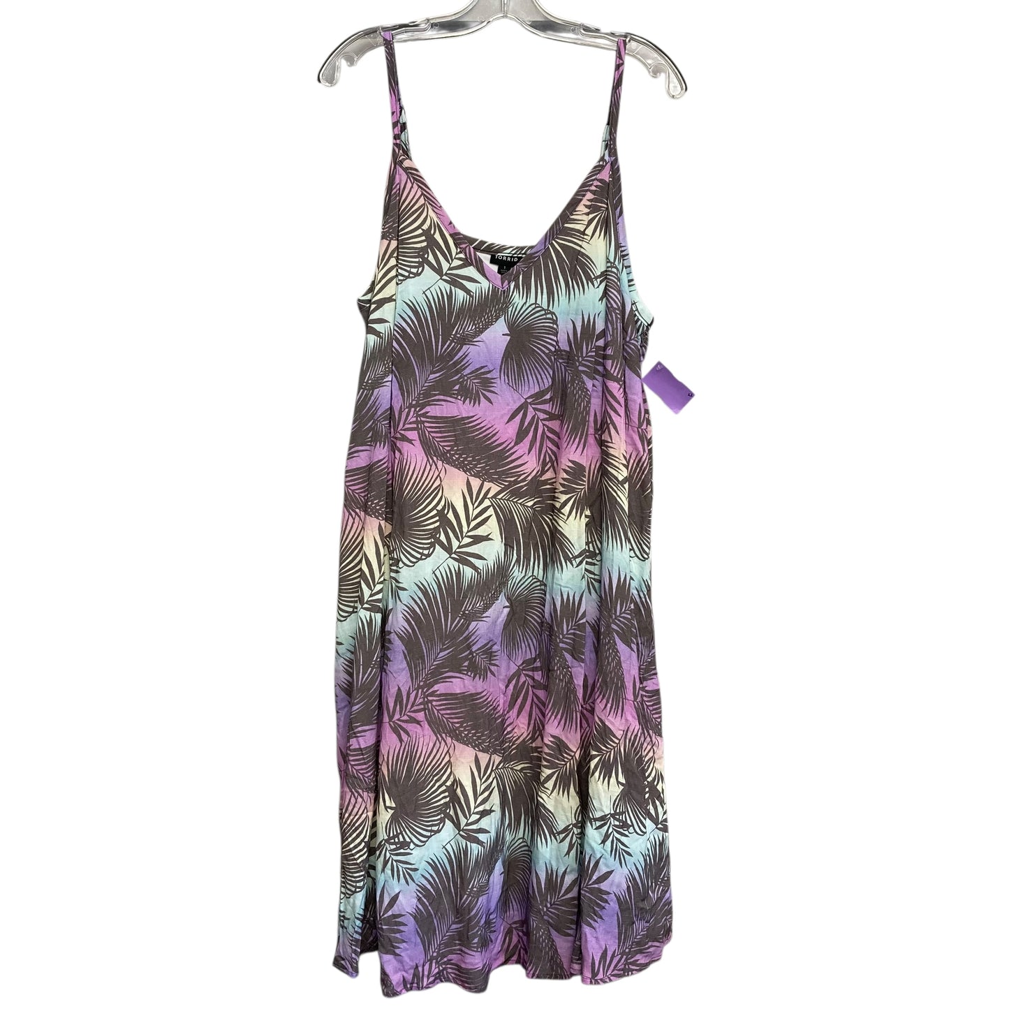 Dress Casual Midi By Torrid In Purple & Tan, Size:1X