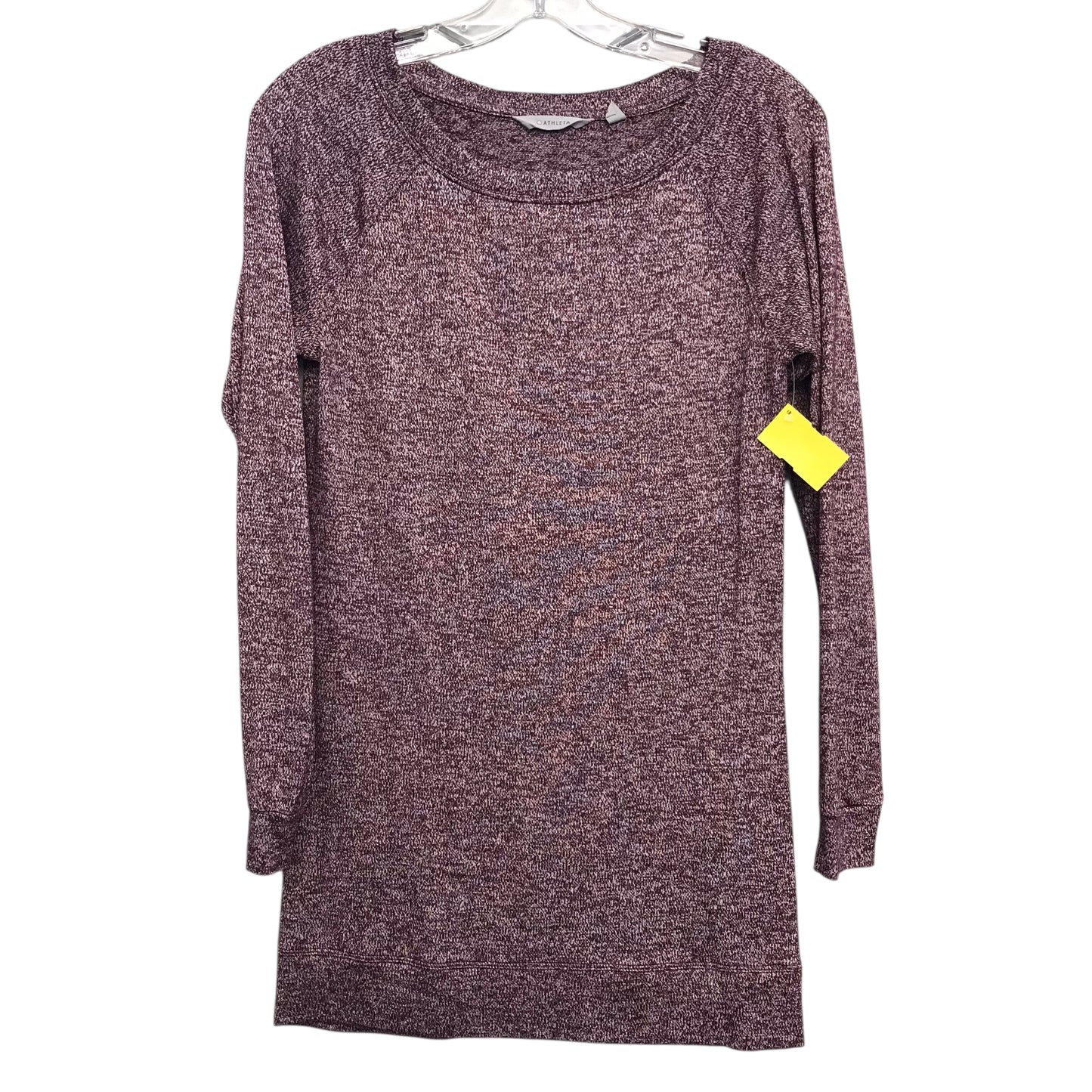 Athletic Top Ls Crewneck By Athleta In Maroon, Size:Xs