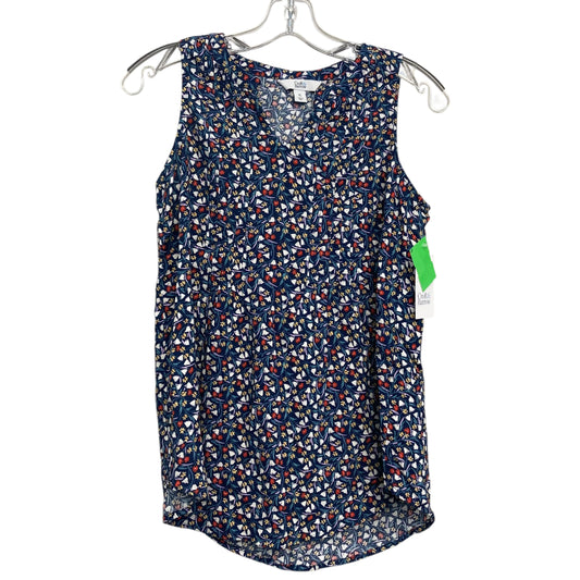 Top Sleeveless By Croft And Barrow In Floral Print, Size:Xs
