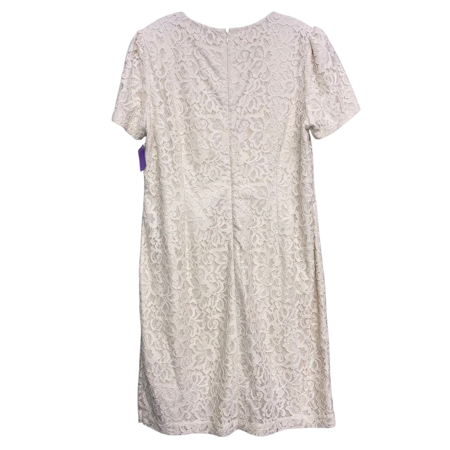 Dress Party Midi By Lauren By Ralph Lauren In Ivory, Size:Xl