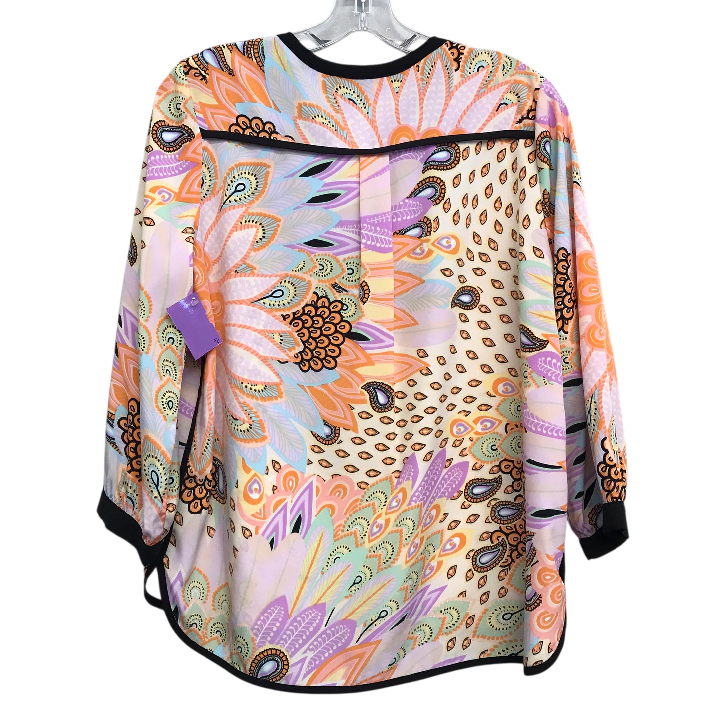 Top Ls By Gibson And Latimer In Cream & Purple, Size:S