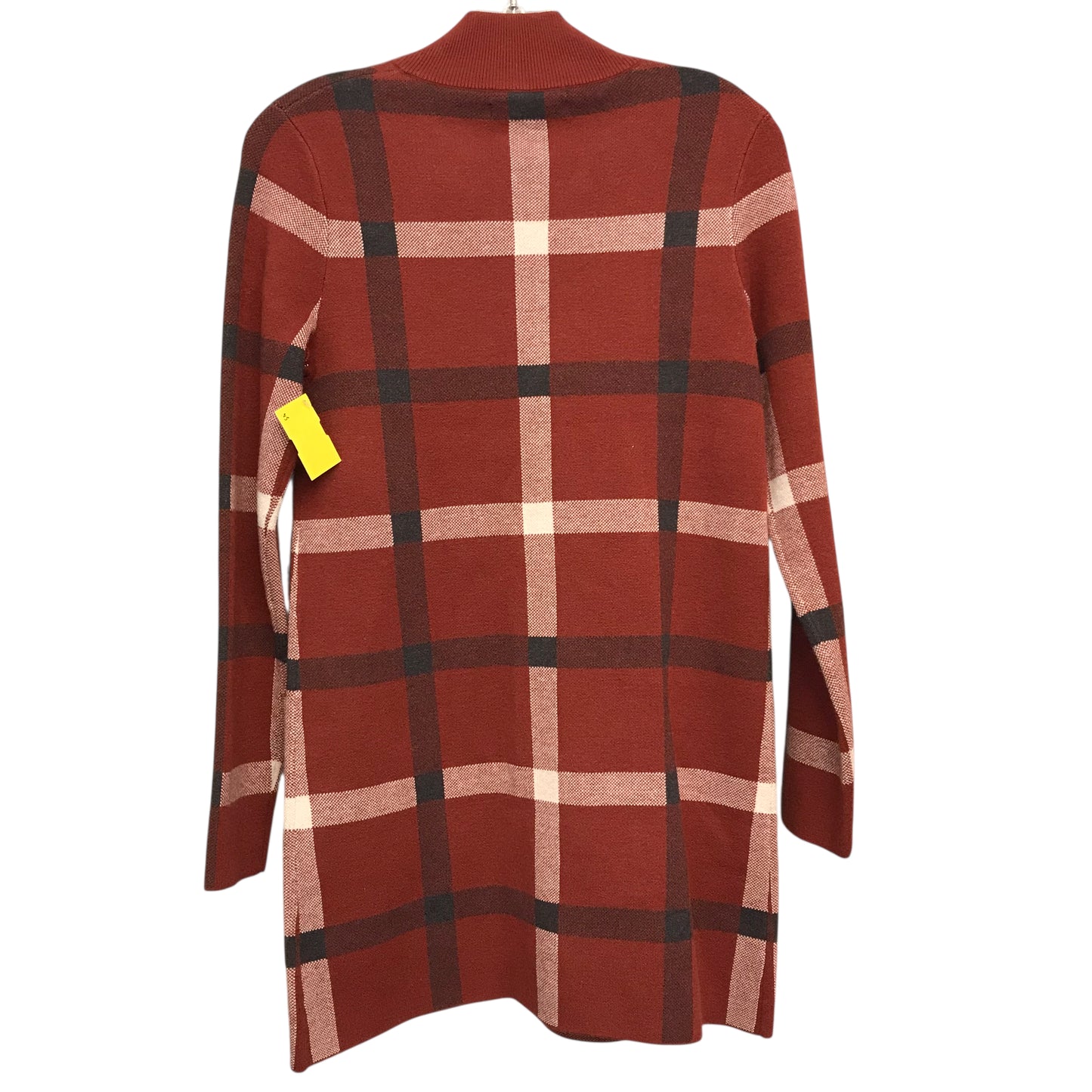Sweater Cardigan By Tahari In Plaid Pattern, Size:Xs