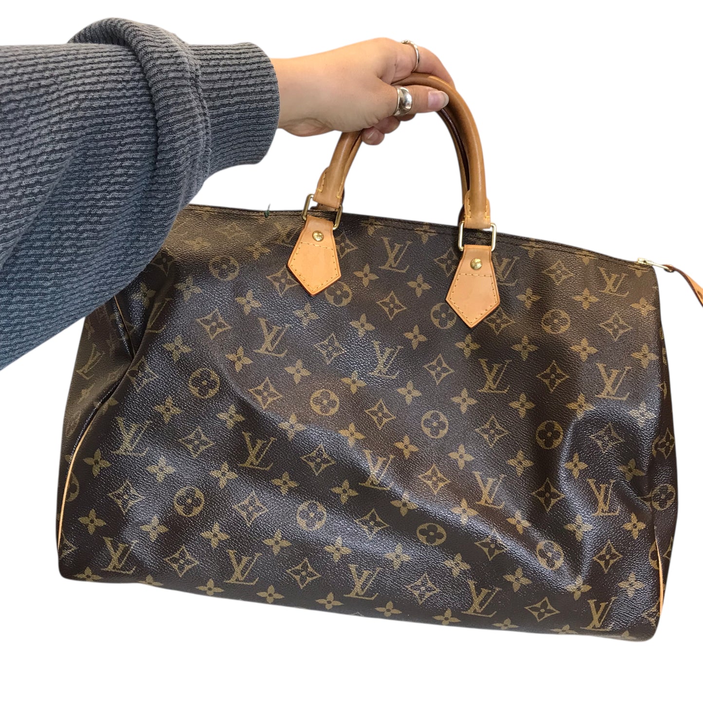 Handbag Luxury Designer By Louis Vuitton In Brown, Size:Large