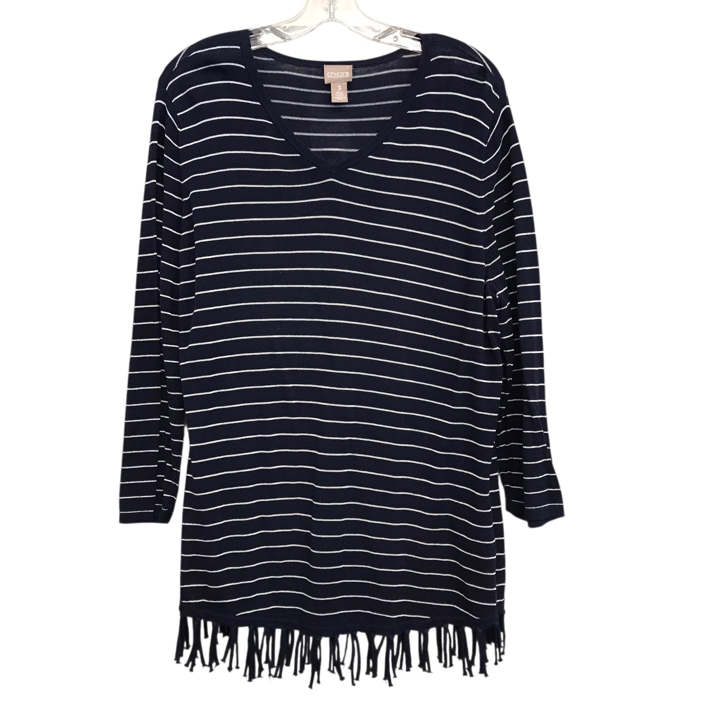 Top Ls By Chicos In Striped Pattern, Size:Xl