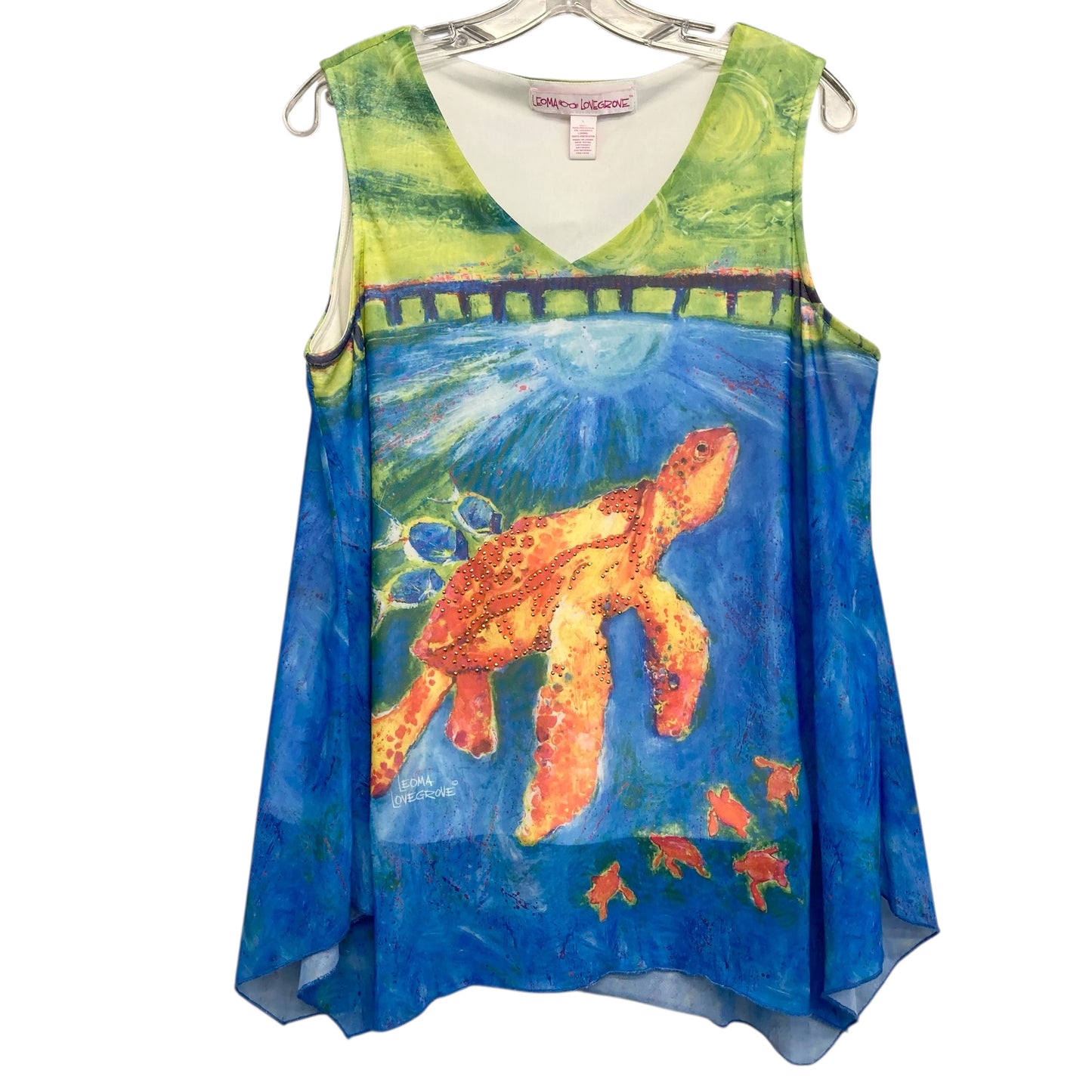 Top Sleeveless By Leoma Lovegrove In Multi, Size:L