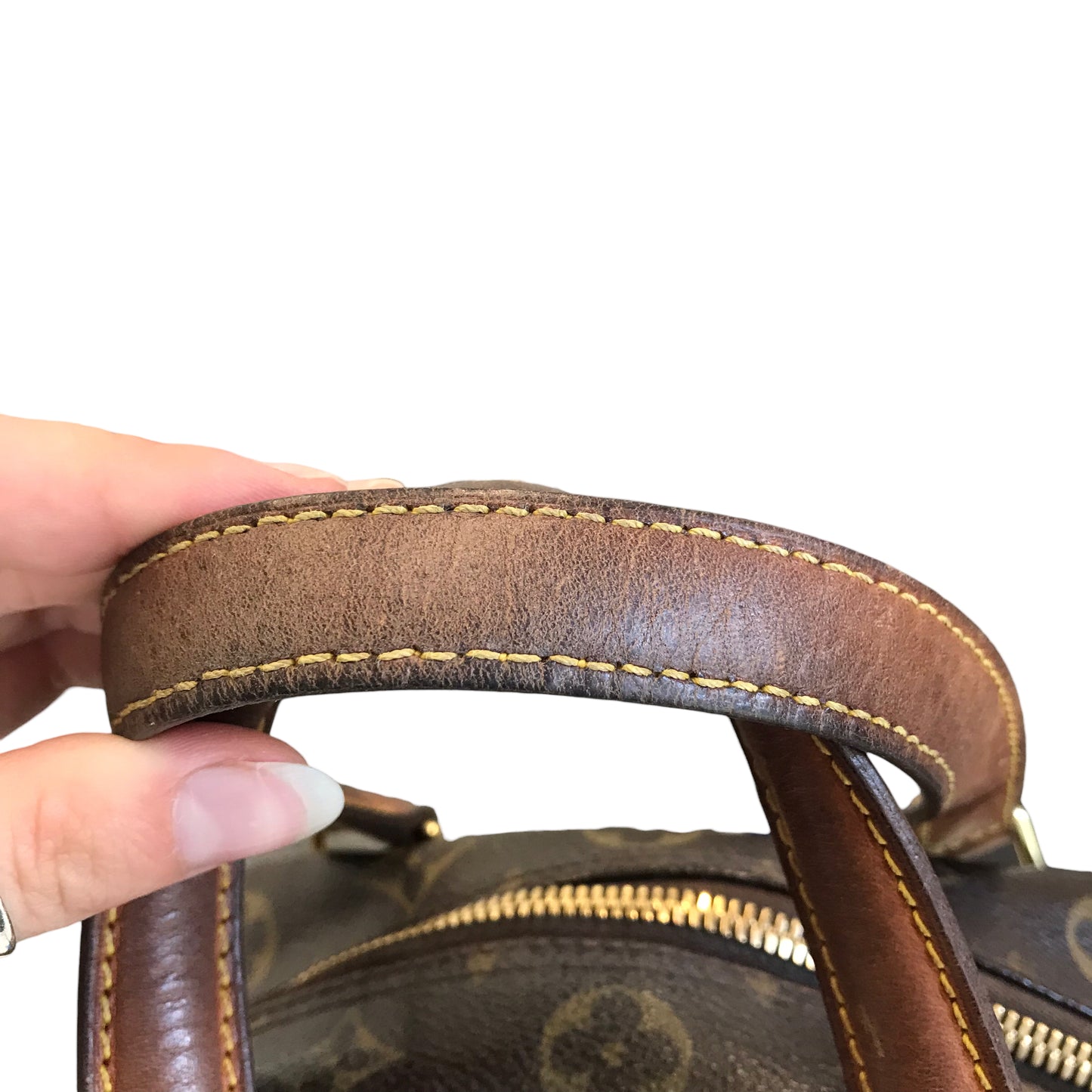 Handbag Luxury Designer By Louis Vuitton In Brown, Size:Medium