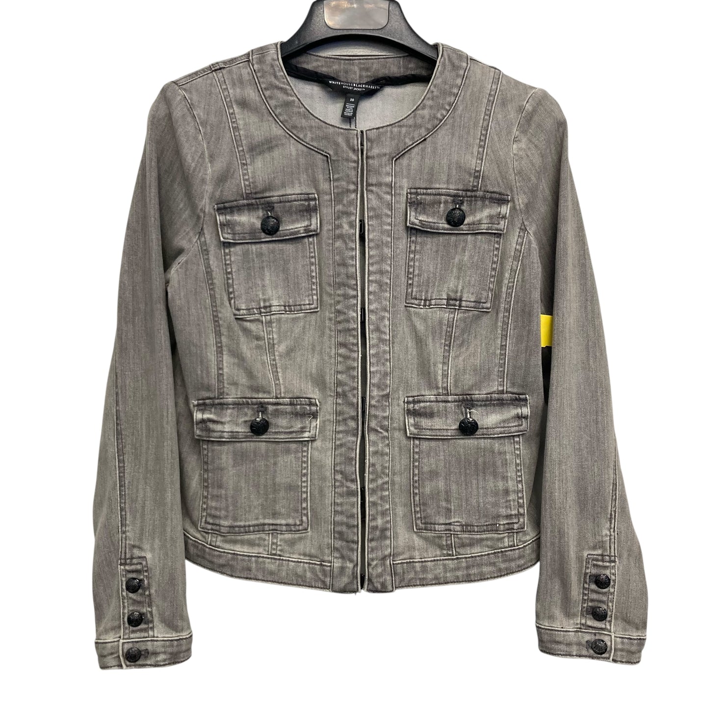 Jacket Denim By White House Black Market In Grey, Size:M