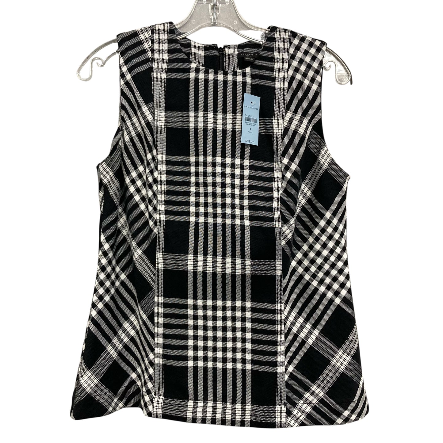 Top Sleeveless By Ann Taylor In Plaid Pattern, Size:Sp