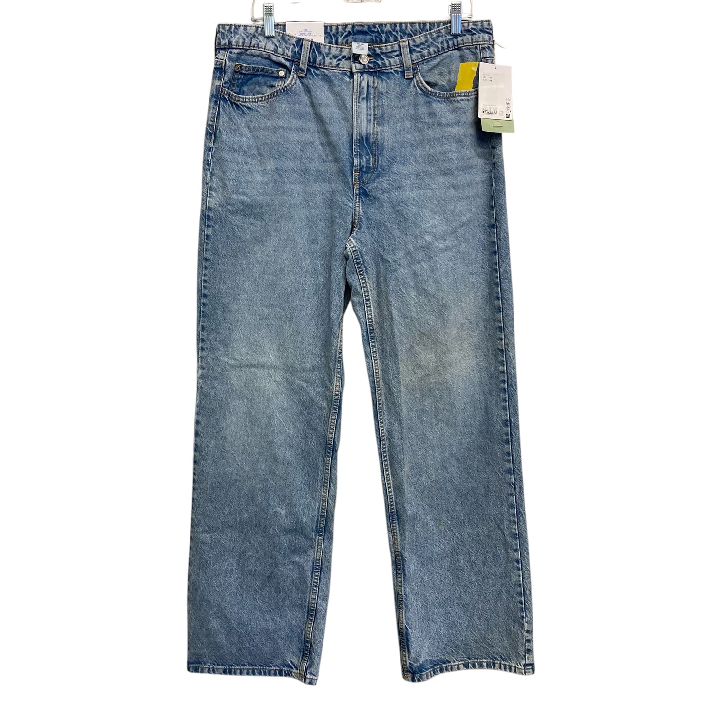 Jeans Wide Leg By H&M In Blue Denim, Size:14