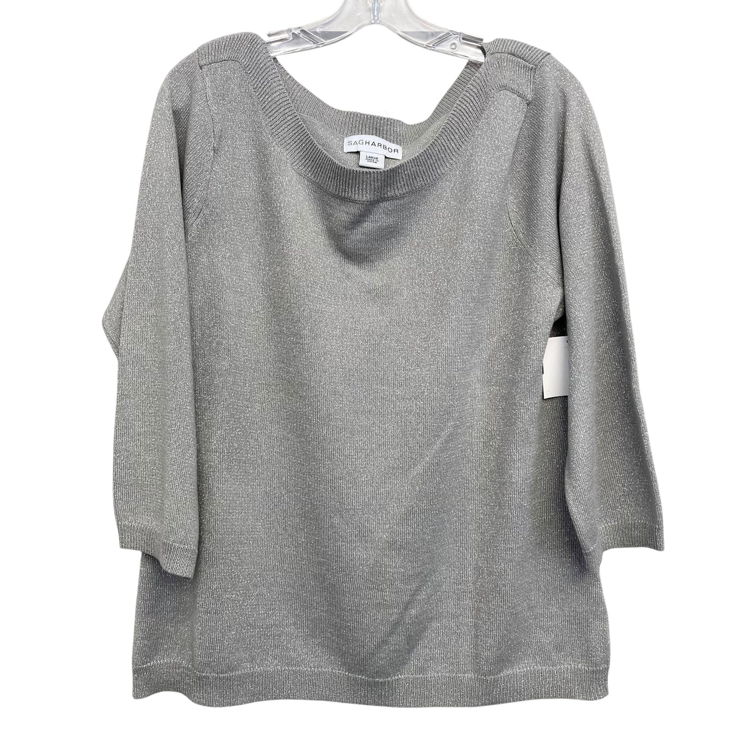 Sweater By Sag Harbor In Grey, Size:L