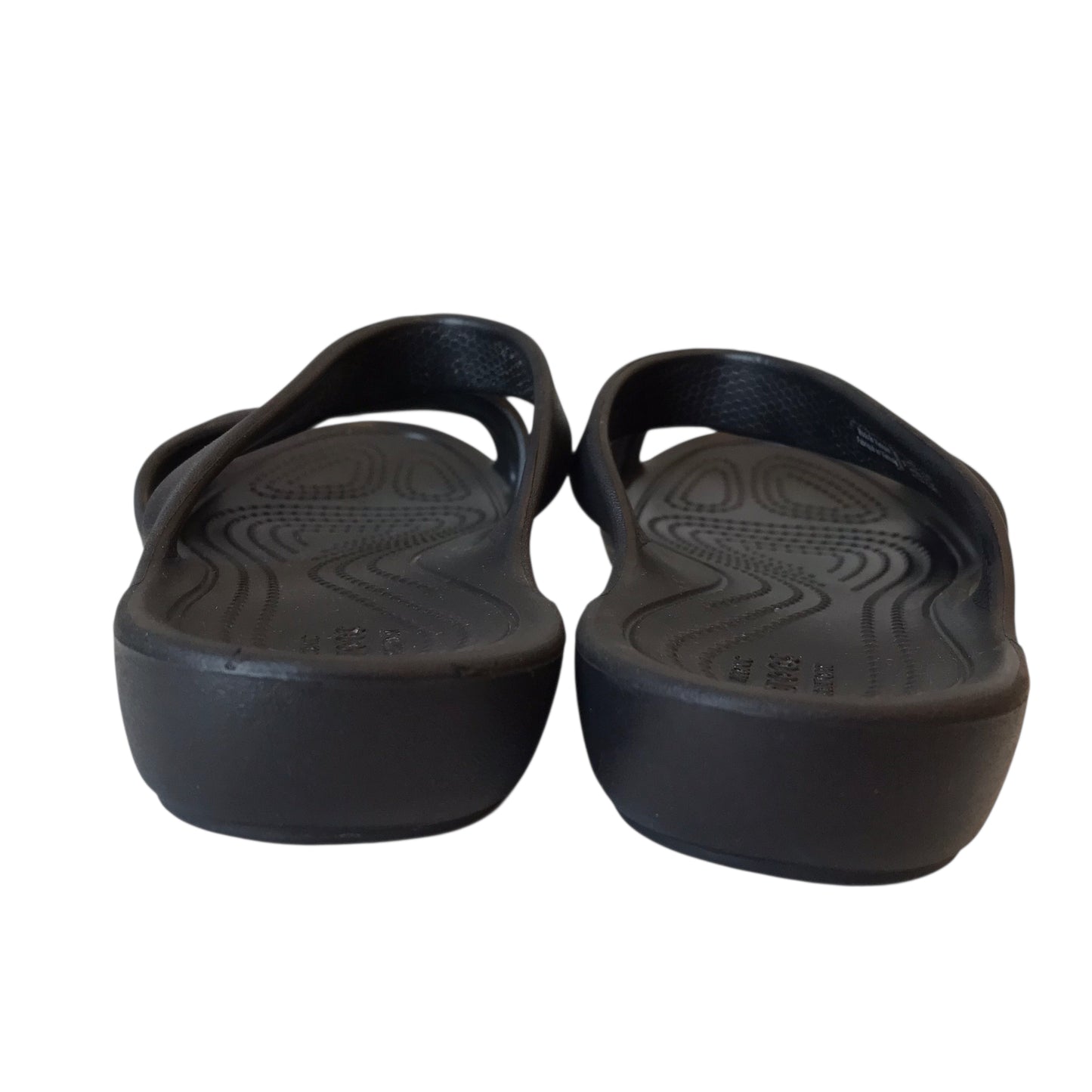 Sandals Flats By Crocs In Black, Size:8