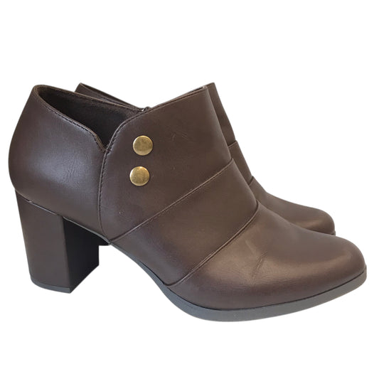 Boots Ankle Heels By Easy Street In Brown, Size:9