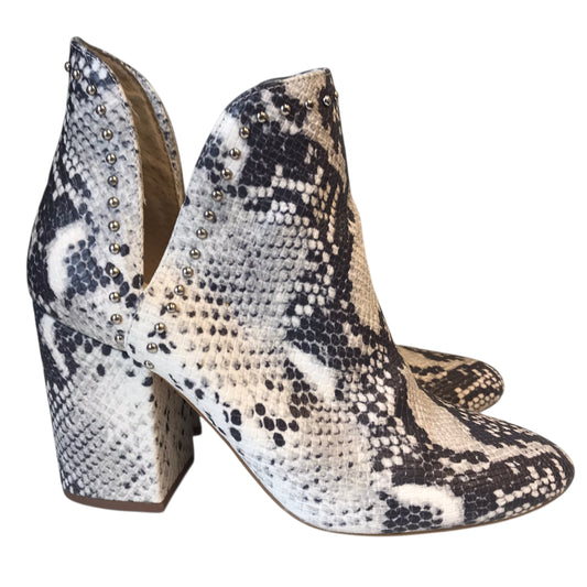 Boots Ankle Heels By Steve Madden In Snakeskin Print, Size:7.5