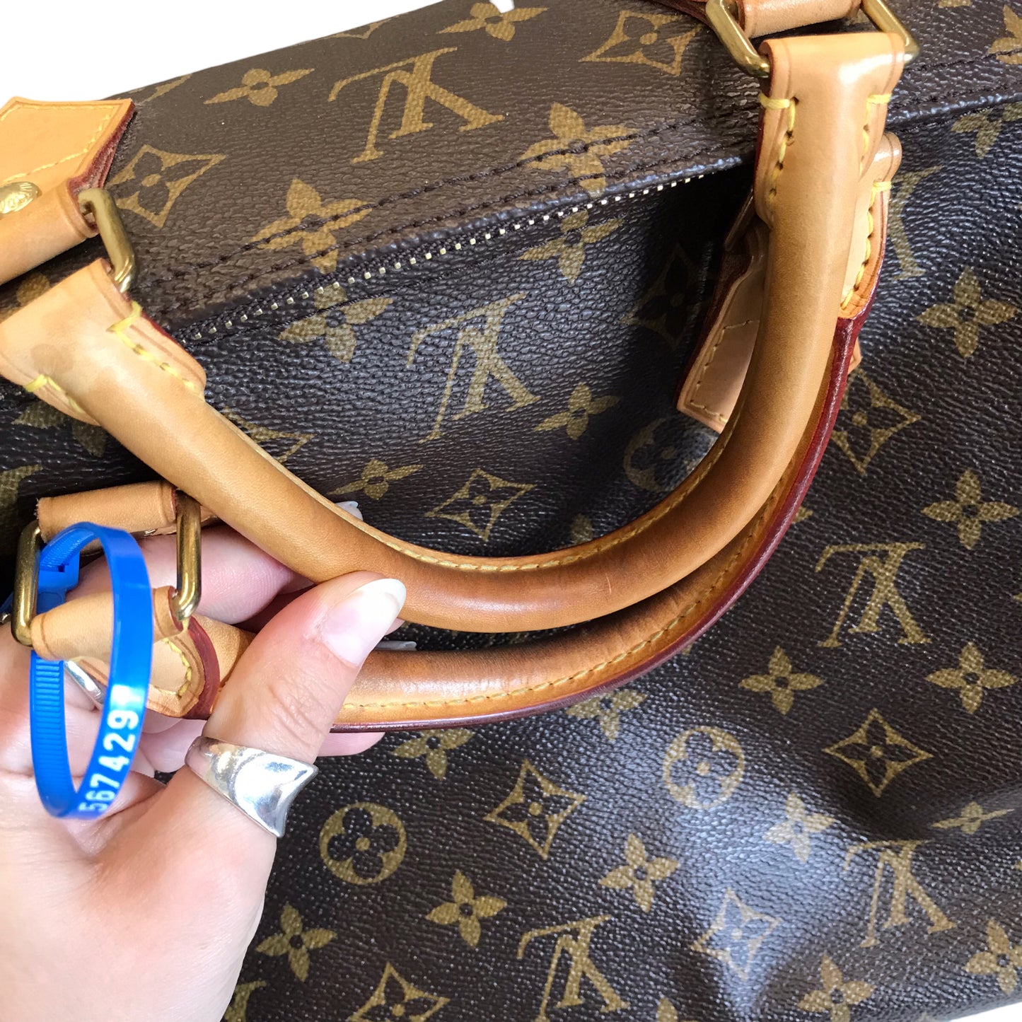 Handbag Luxury Designer By Louis Vuitton In Brown, Size:Large