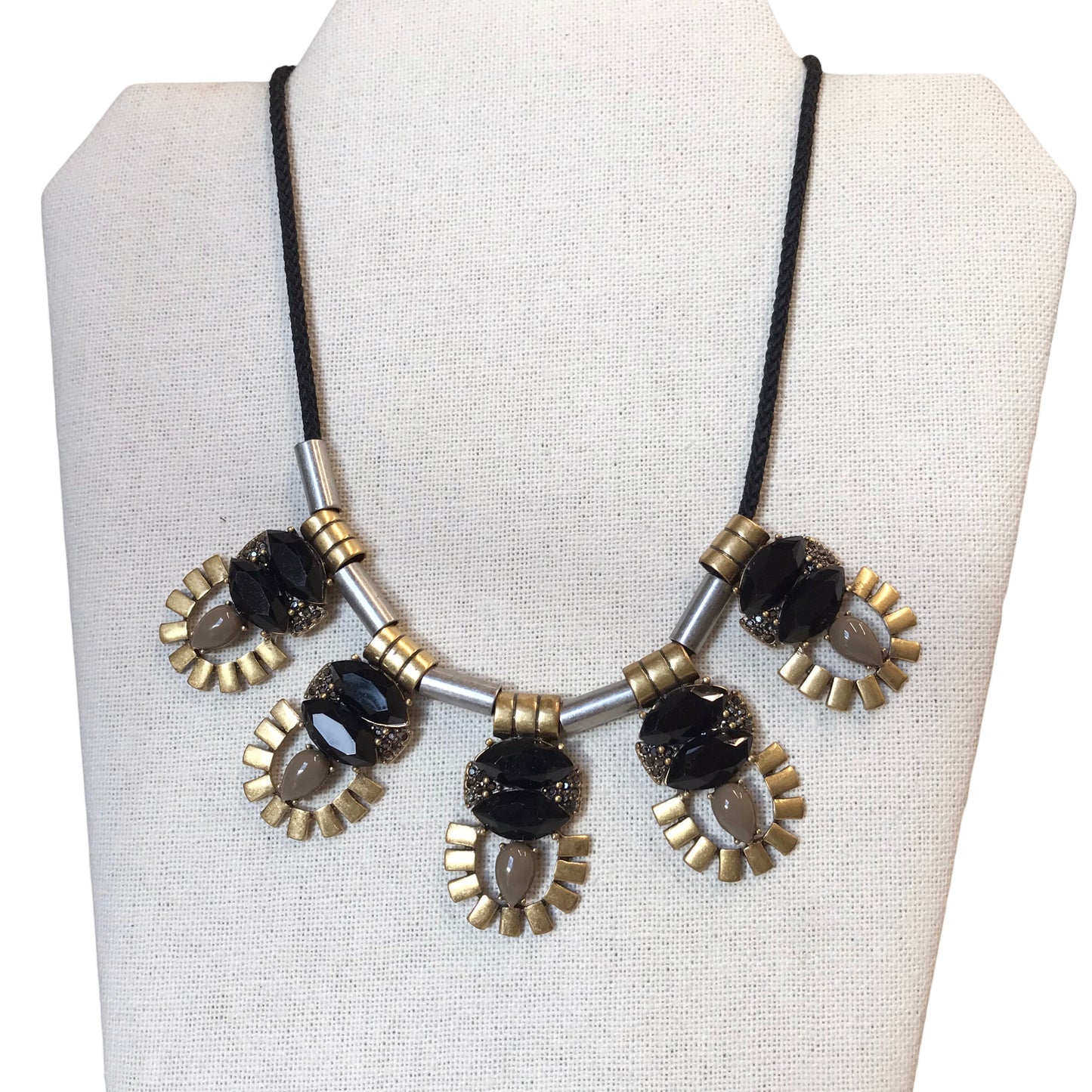 Necklace Statement By J. Crew In Black & Gold