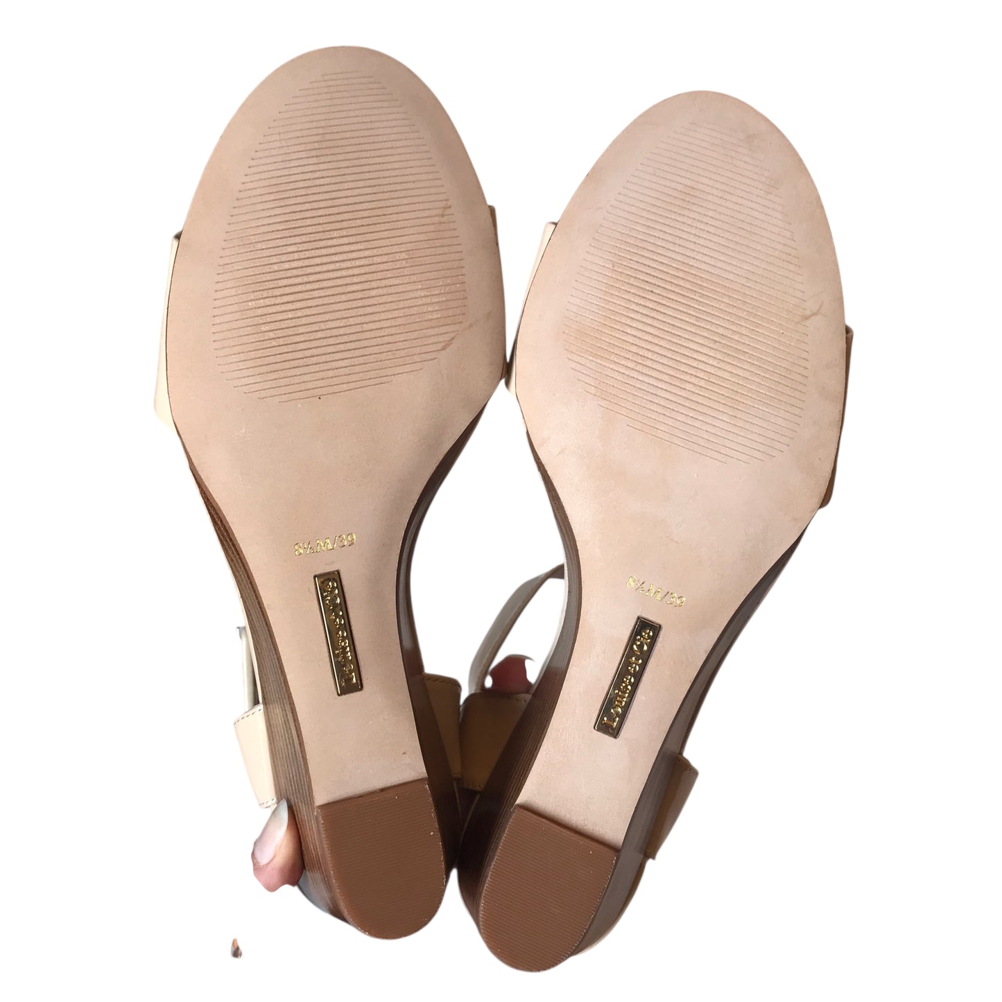 Sandals Heels Wedge By Louise Et Cie In Tan, Size:8.5