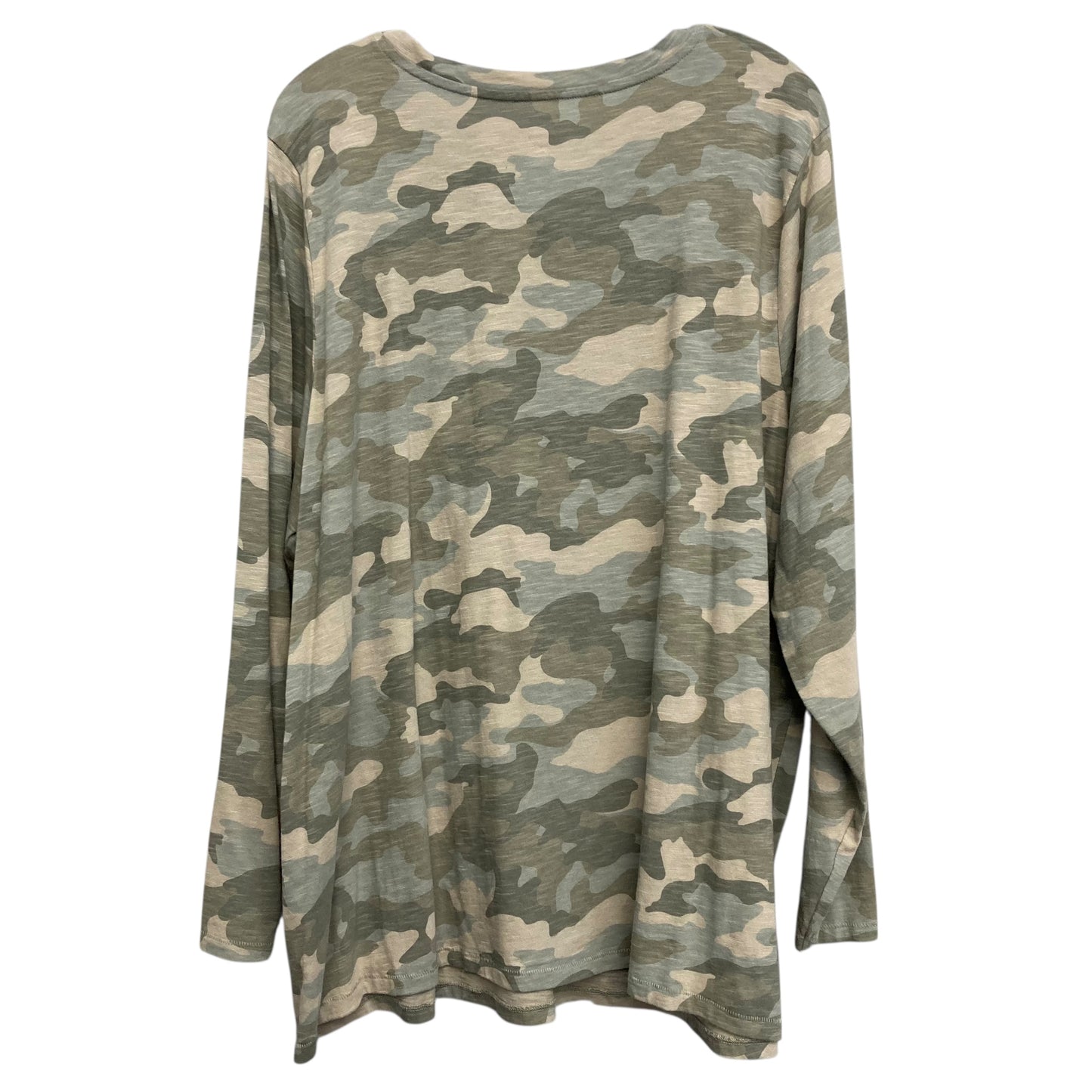 Top Ls Basic By Sonoma In Camouflage Print, Size:2X