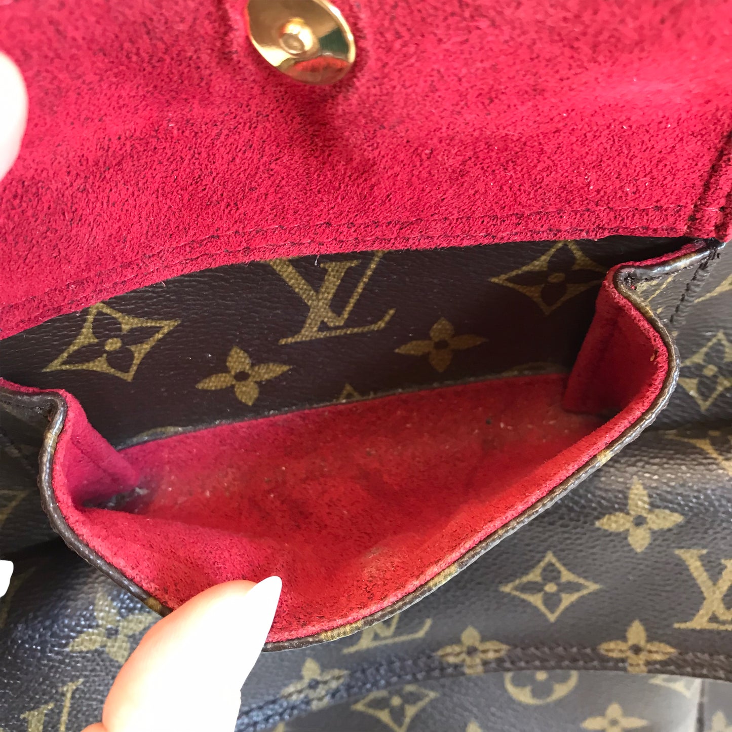Handbag Luxury Designer By Louis Vuitton In Brown, Size:Medium