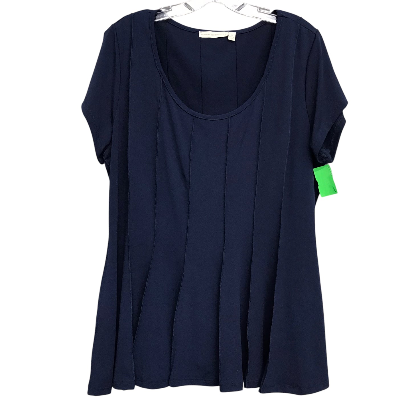 Top Ss By Maria Gabrielle In Navy, Size:3X