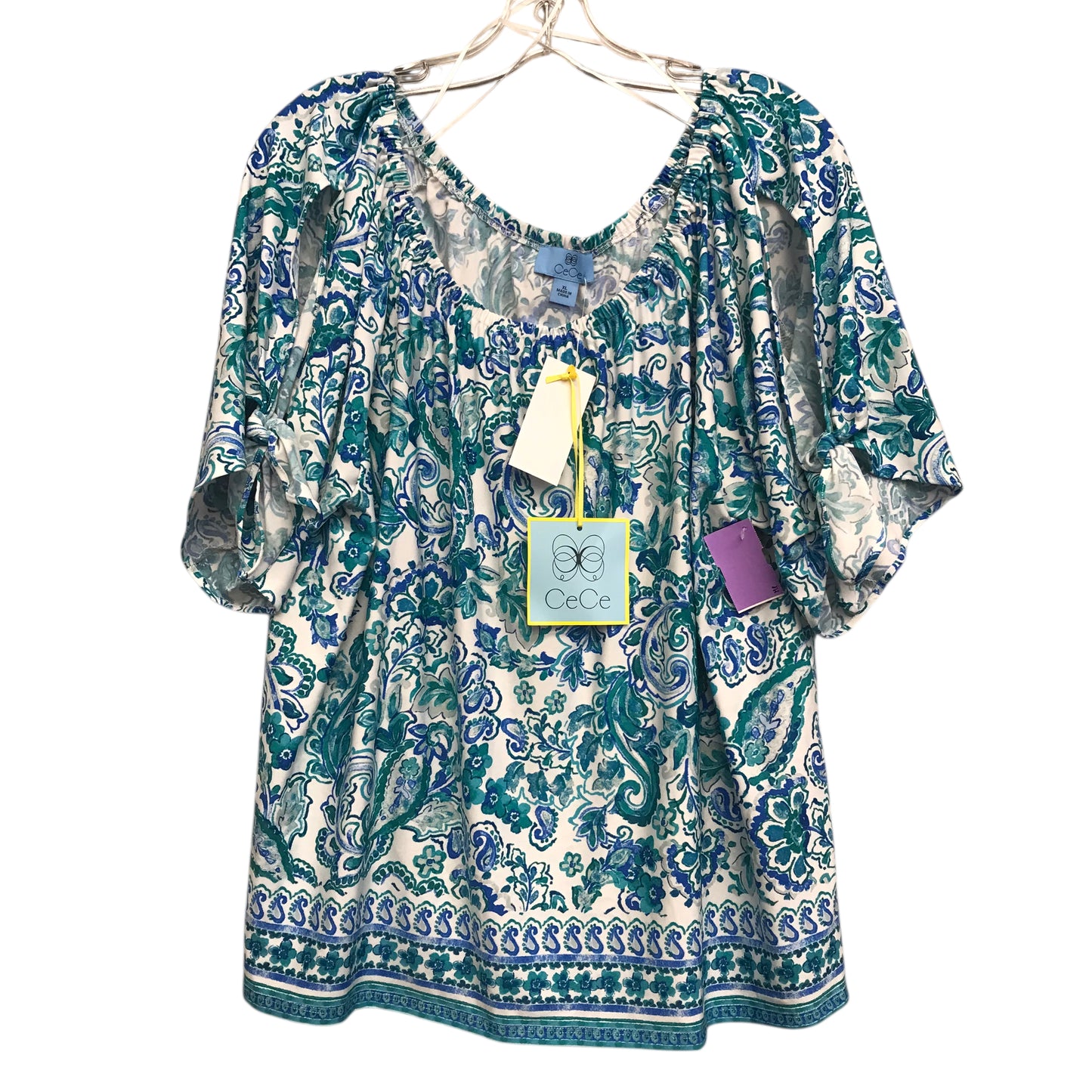 Top Ss By Cece In Green & White, Size:Xl
