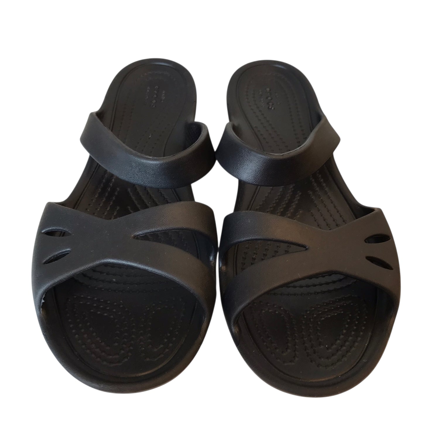 Sandals Flats By Crocs In Black, Size:8