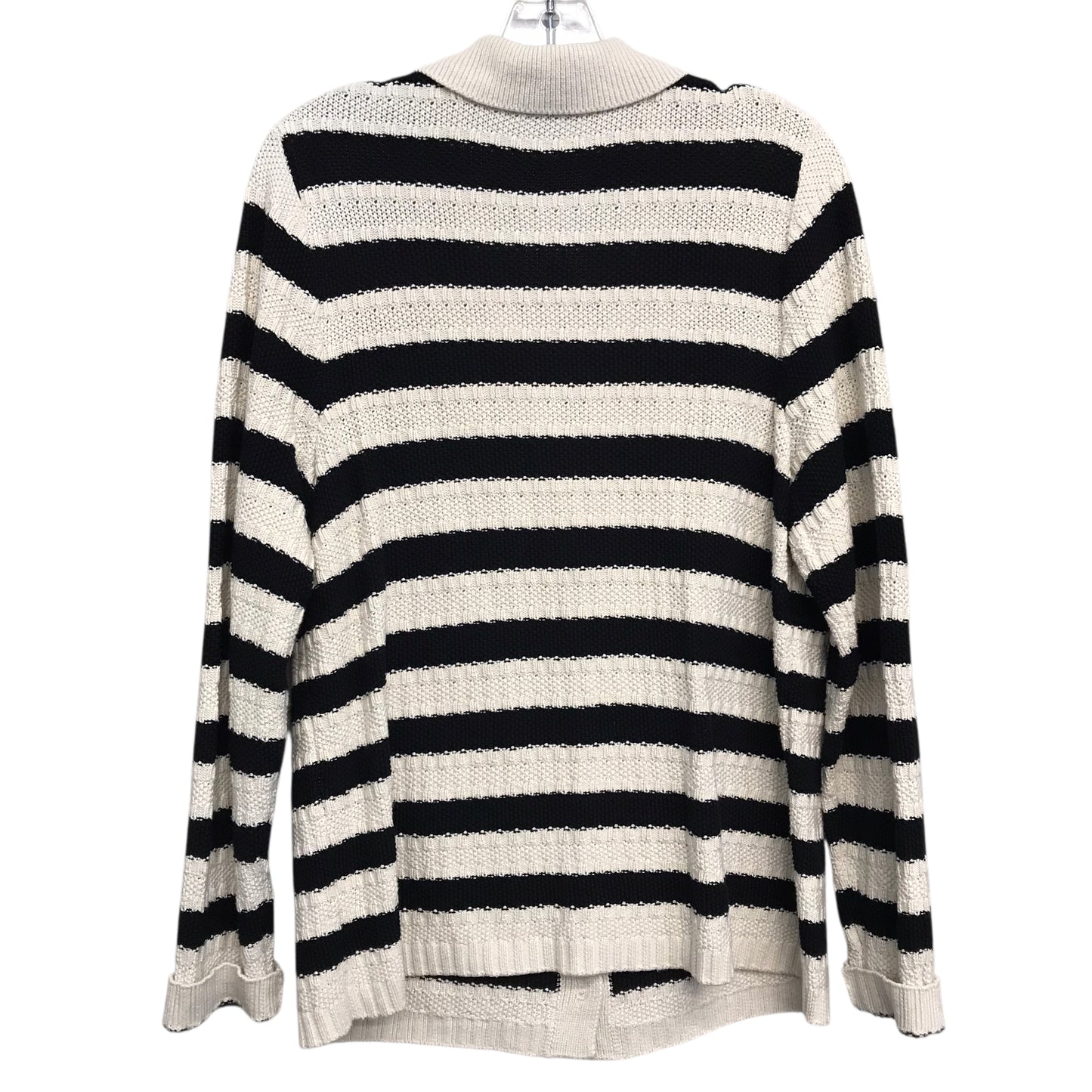 Sweater Cardigan By J. Jill In Striped Pattern, Size:M