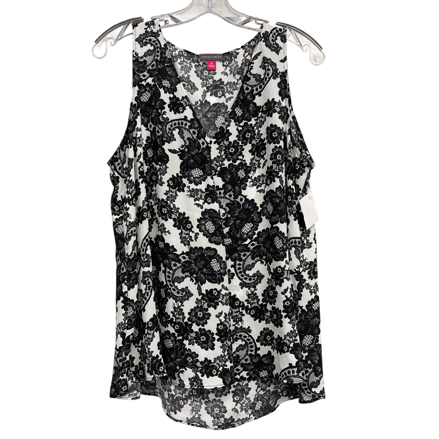 Top Sleeveless By Vince Camuto In Black & White, Size:M
