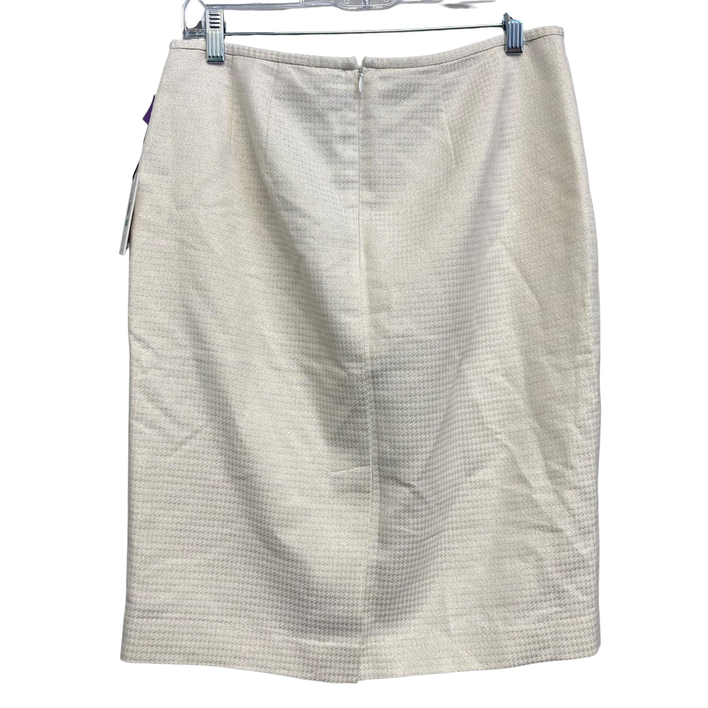 Skirt Midi By Calvin Klein In Gold & White, Size:8
