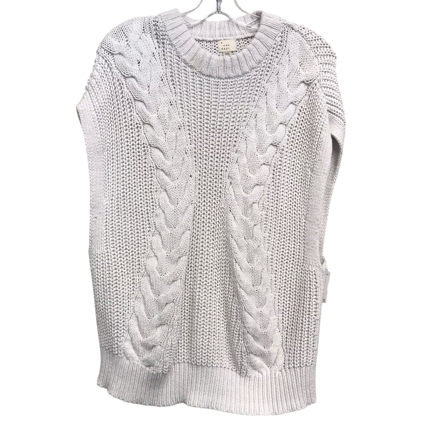Vest Sweater By A New Day In White, Size:1X