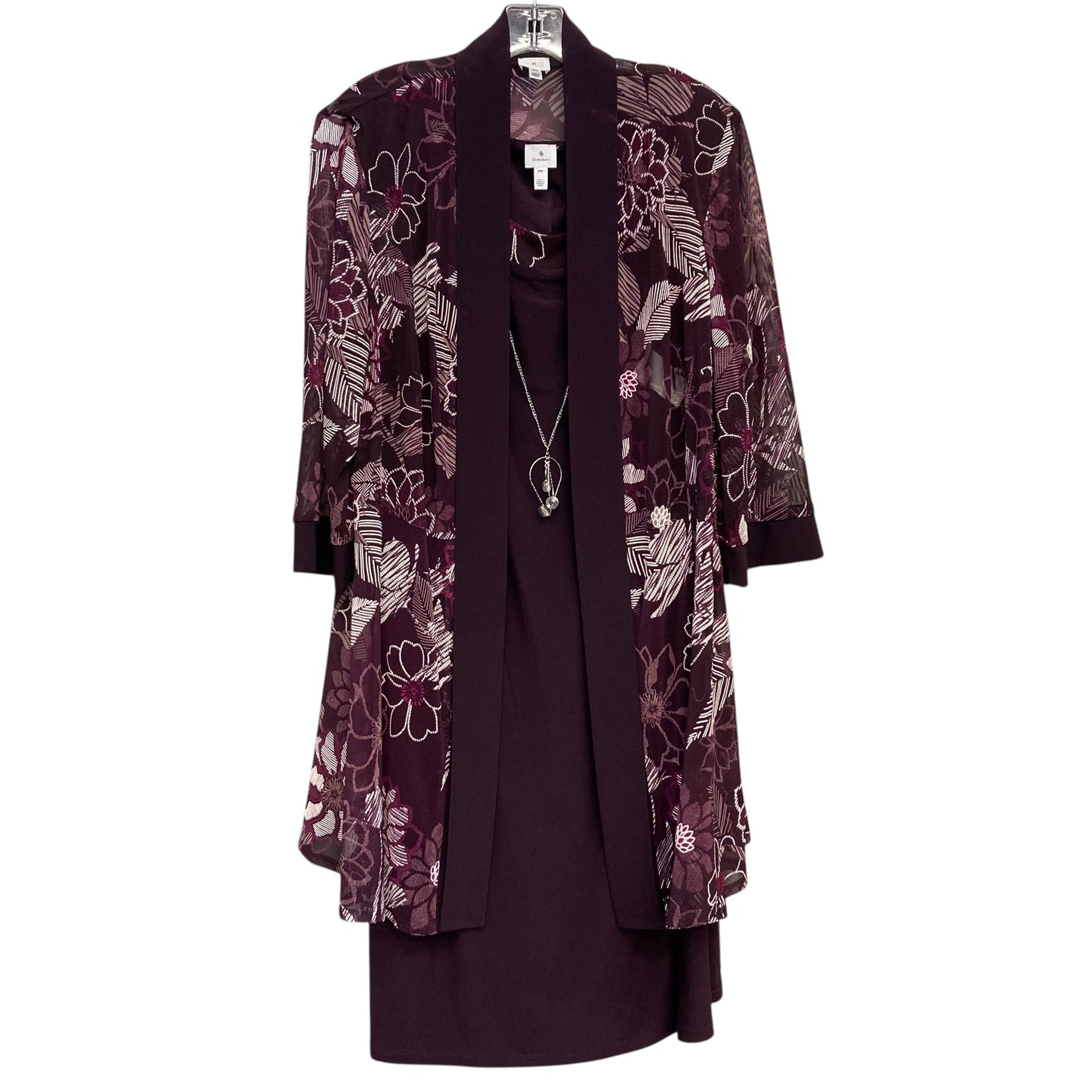 Dress Set 2Pc By Dressbarn In Purple & Tan, Size:1X