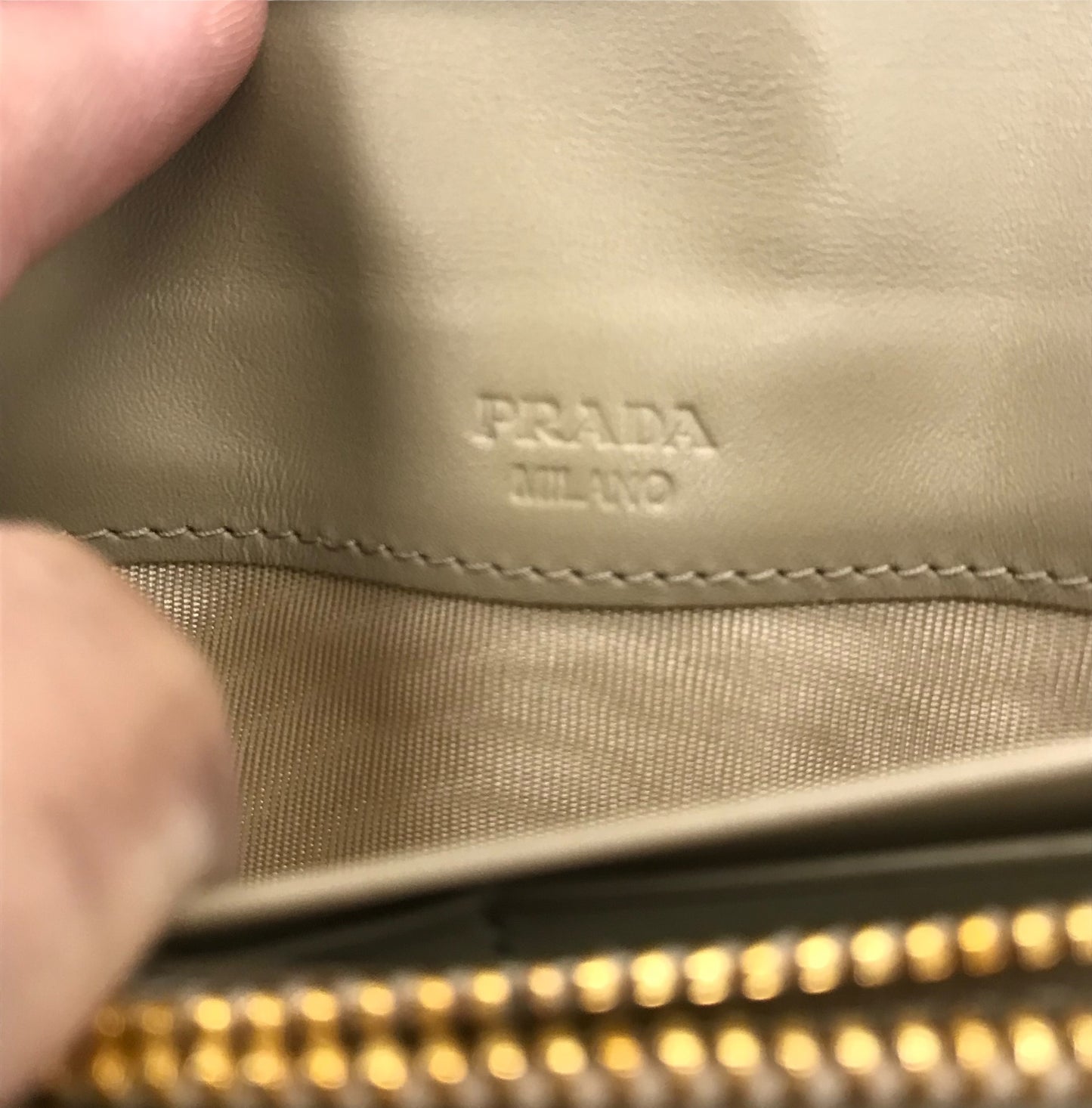 Wallet Luxury Designer By Prada In Tan, Size:Medium